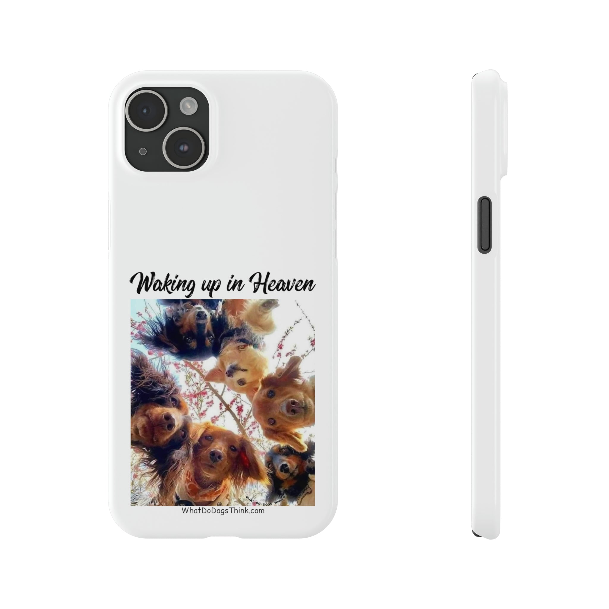 Waking Up In Heaven White Slim Phone Cases