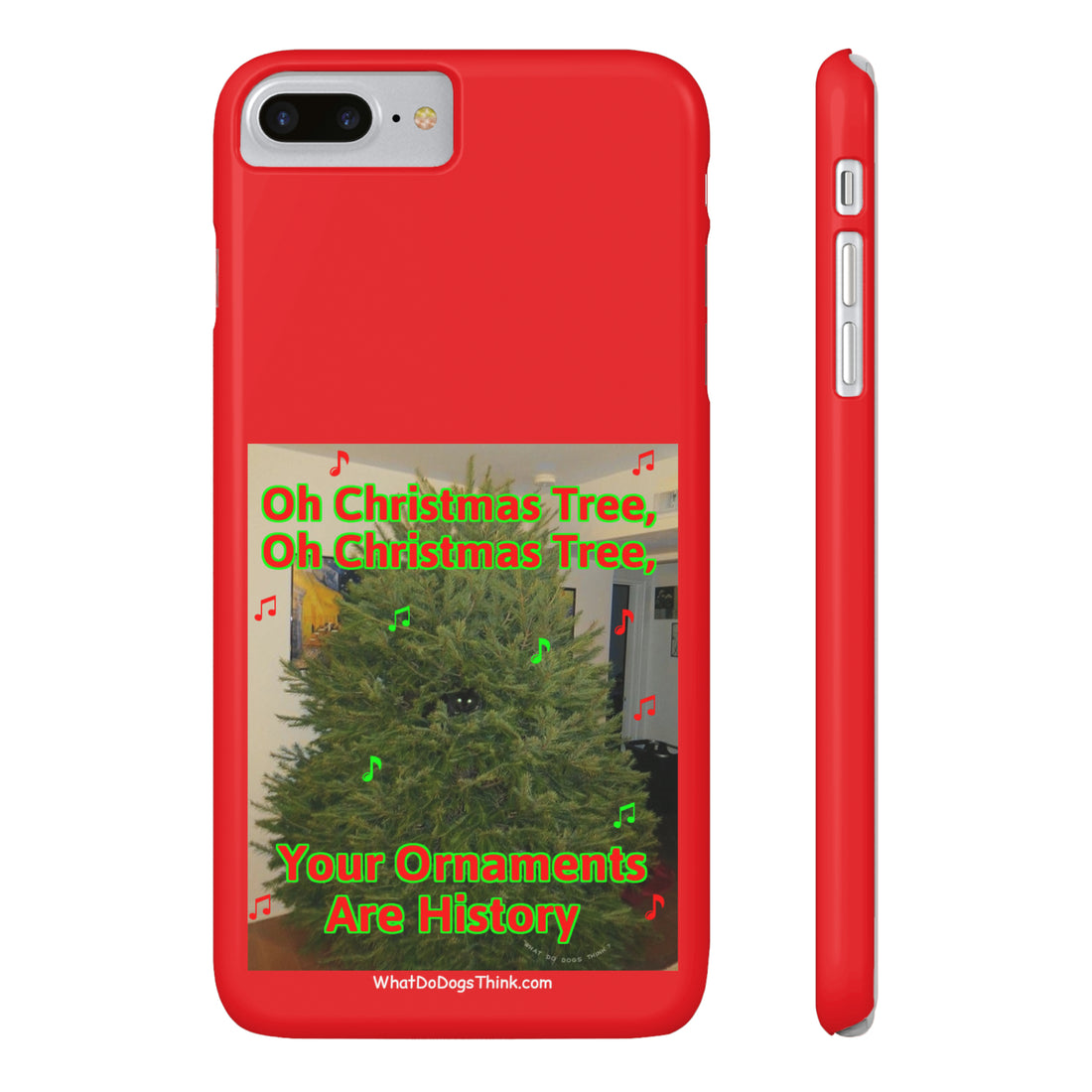 Christmas Tree Cat Red Slim Phone Case