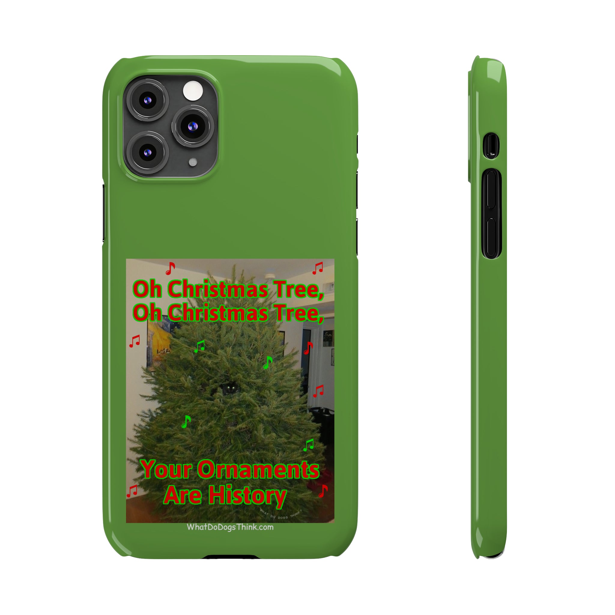Christmas Tree Cat Green Slim Phone Case
