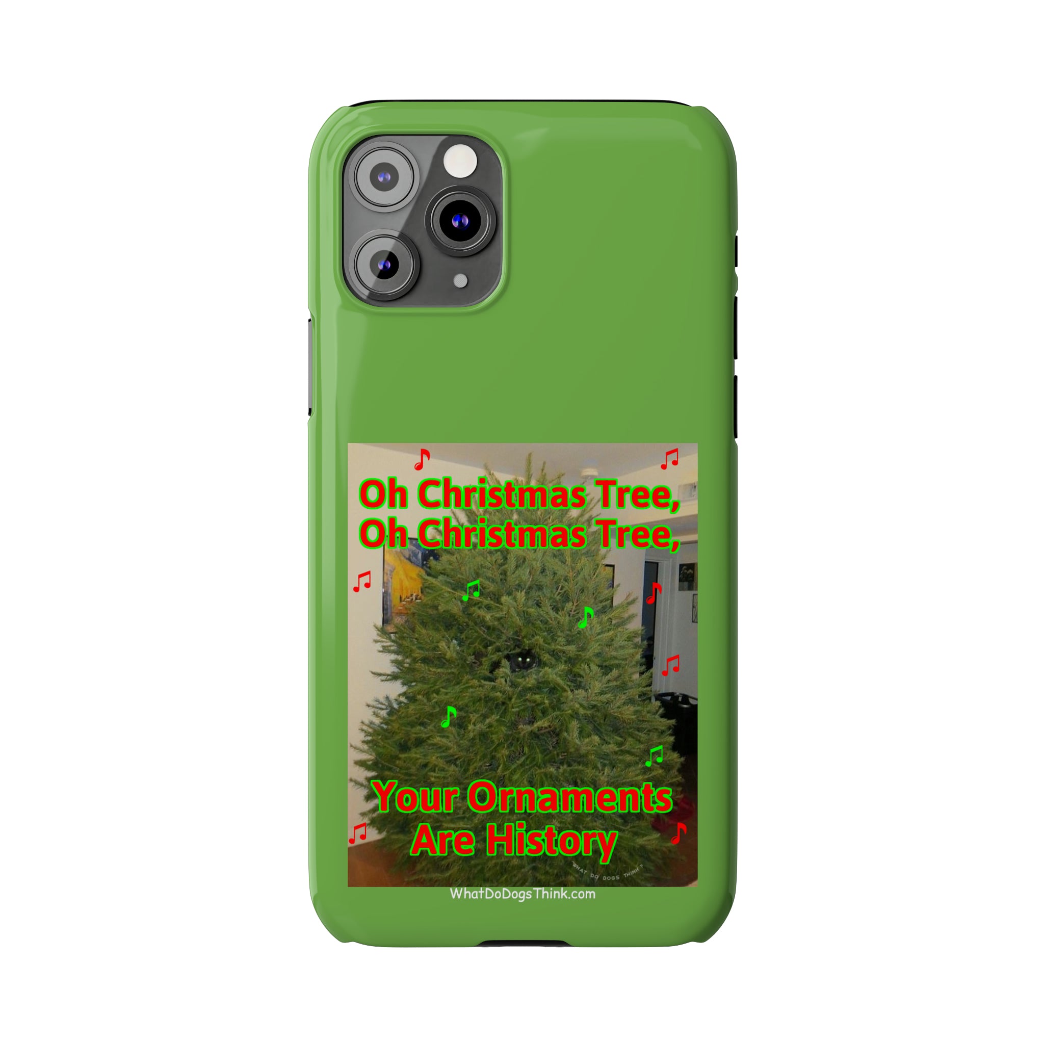 Christmas Tree Cat Green Slim Phone Case
