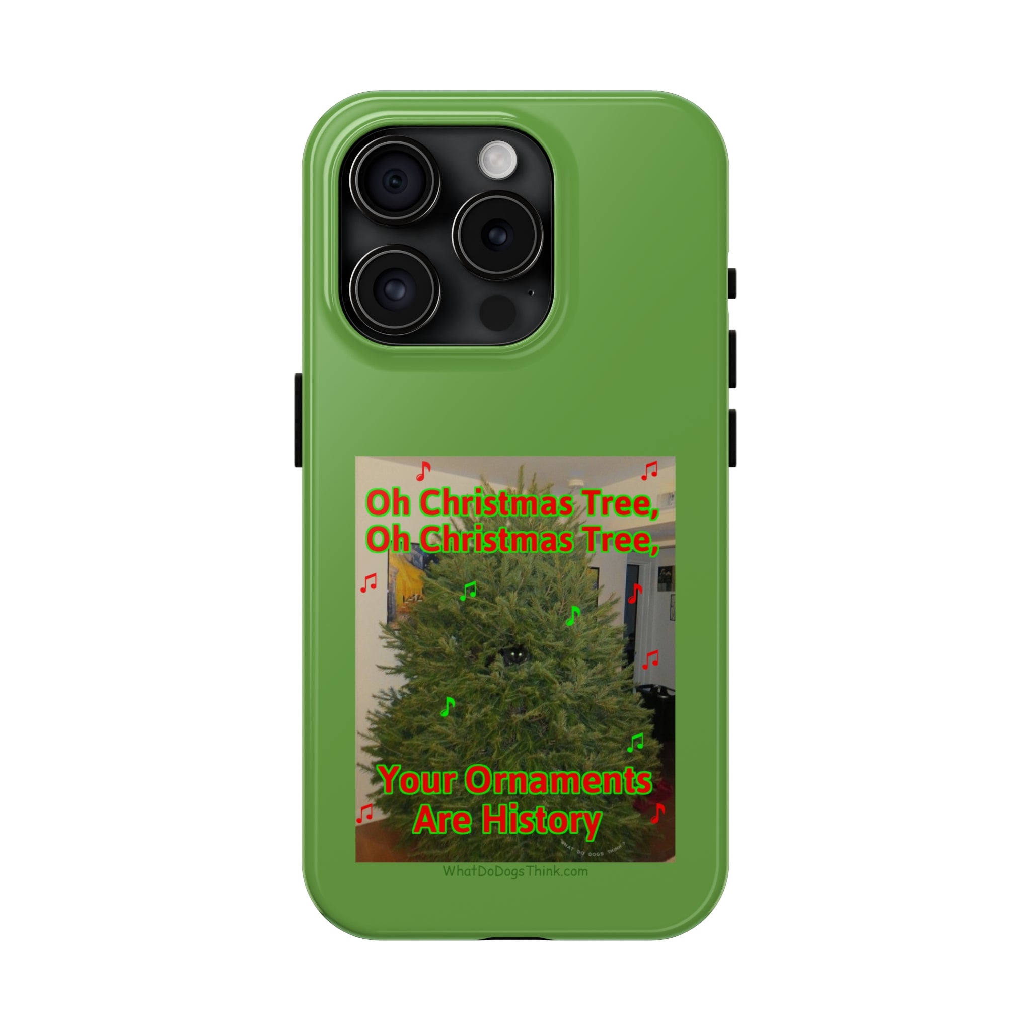 Christmas Tree Cat Green Tough Phone Cases