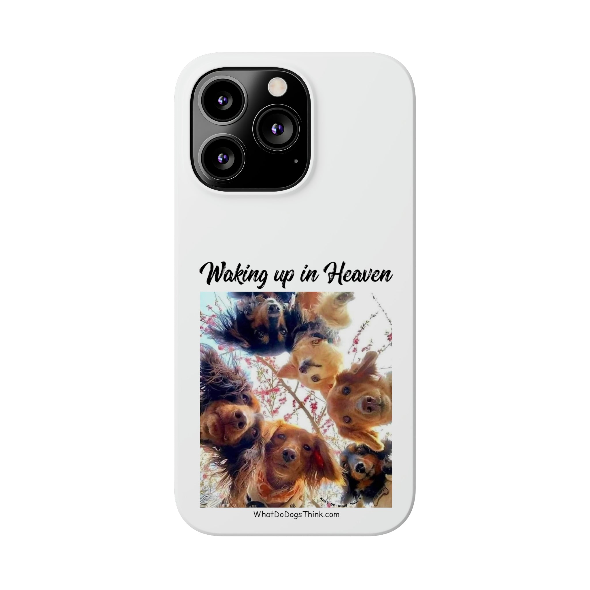Waking Up In Heaven White Slim Phone Cases