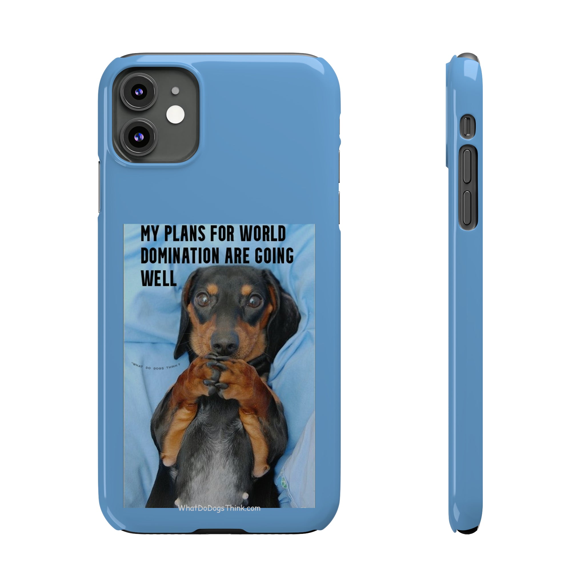 World Domination Blue Slim Phone Cases