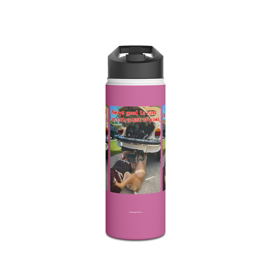 VW Helper Pink Stainless Steel Water Bottle, Standard Lid