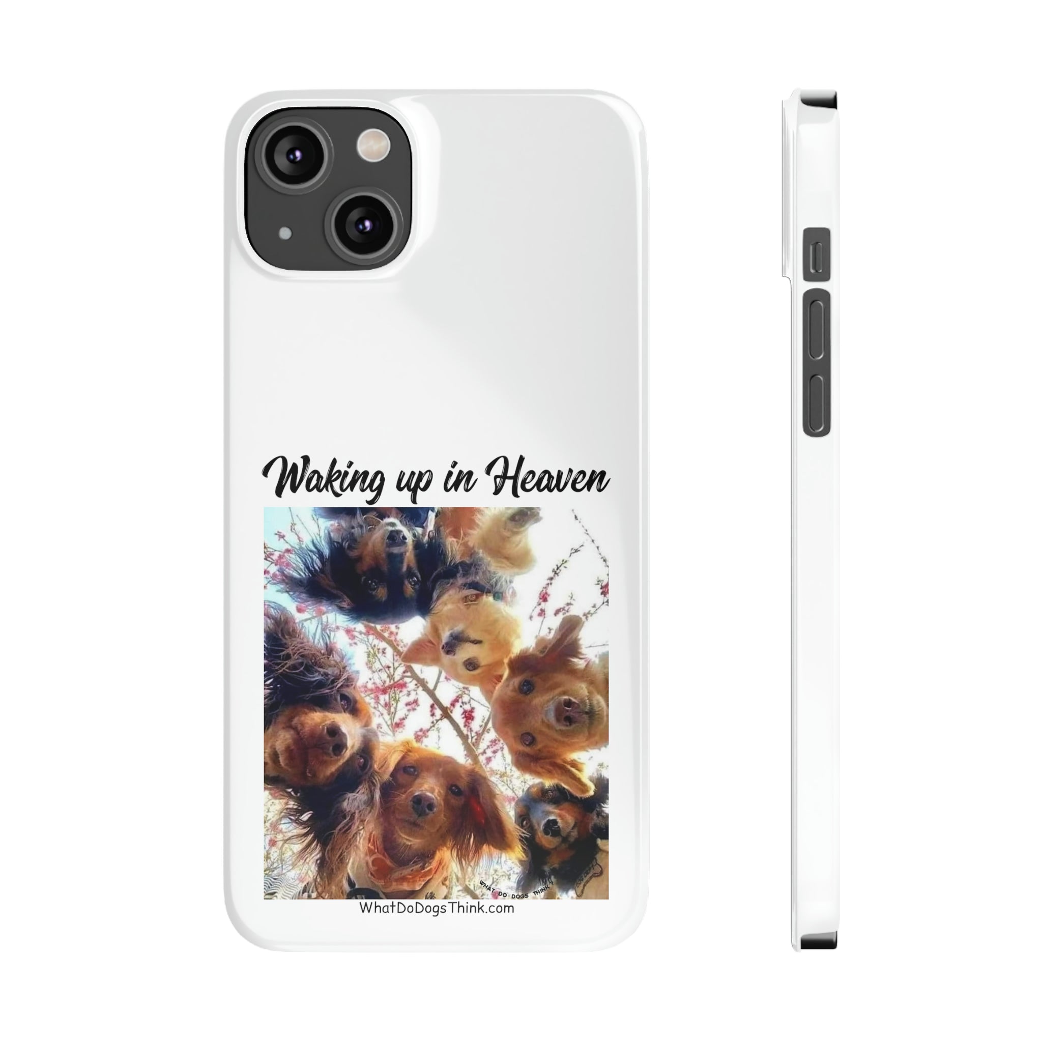Waking Up In Heaven White Slim Phone Cases