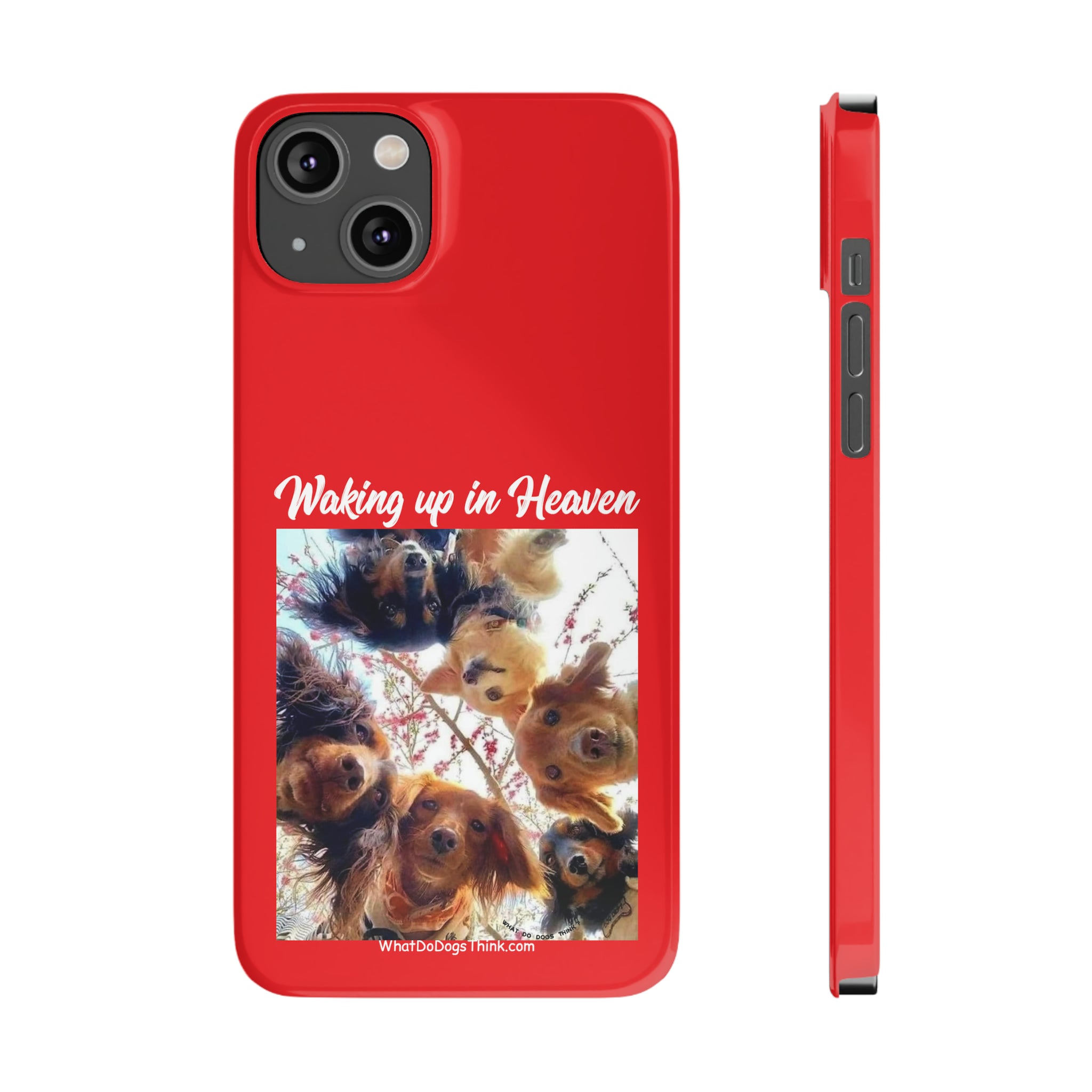 Waking Up In Heaven Red Slim Phone Cases