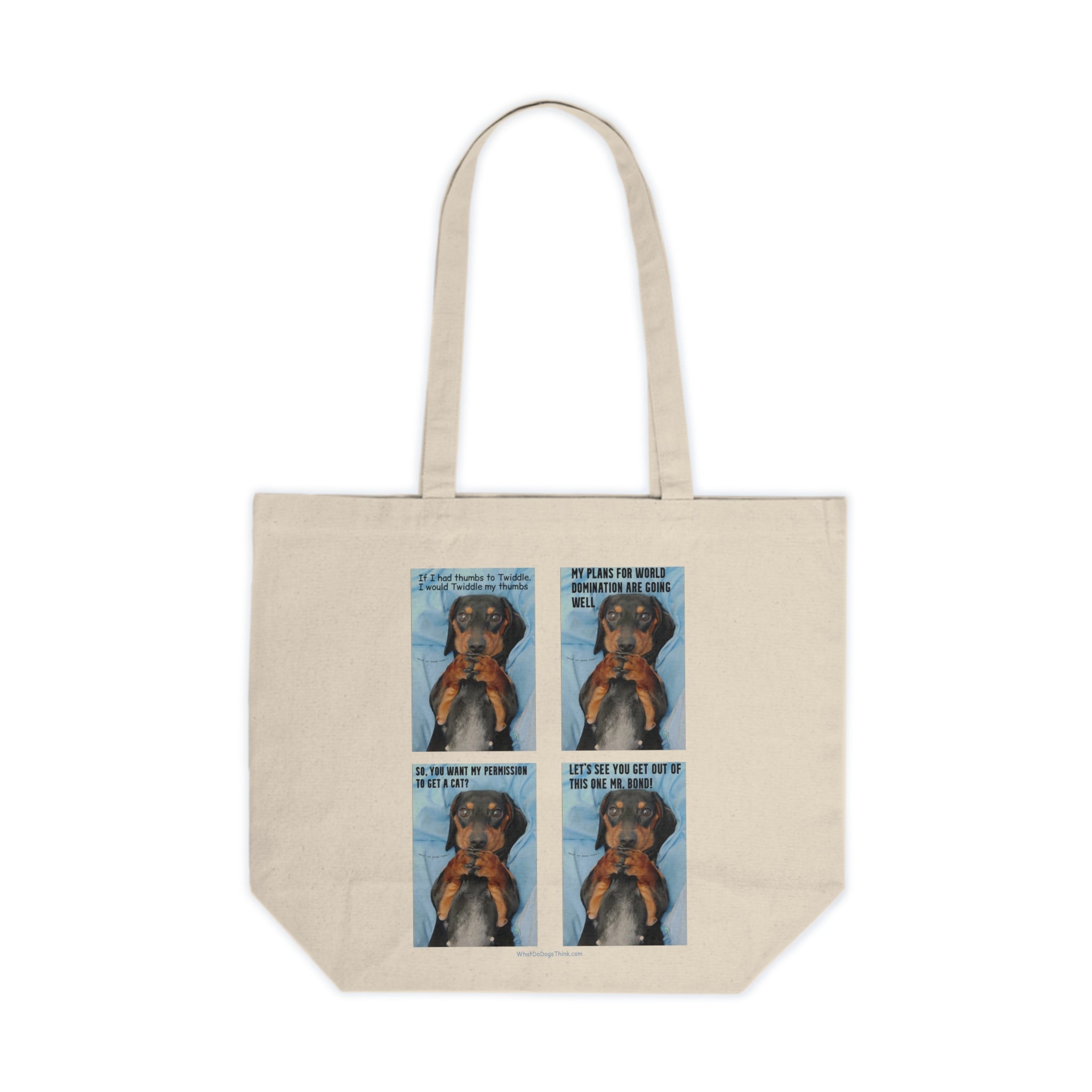 Devious Dachshund Canvas Shopping Tote