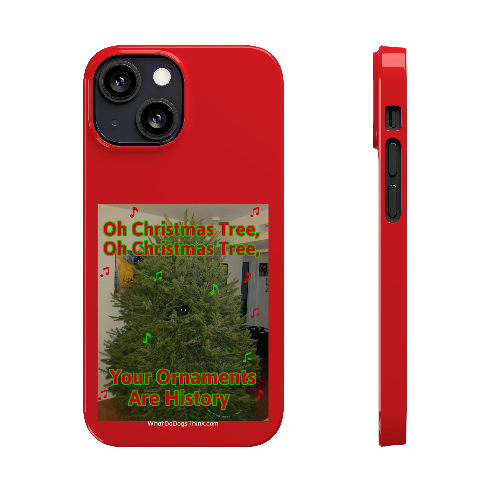 Christmas Tree Cat Red Slim Phone Case