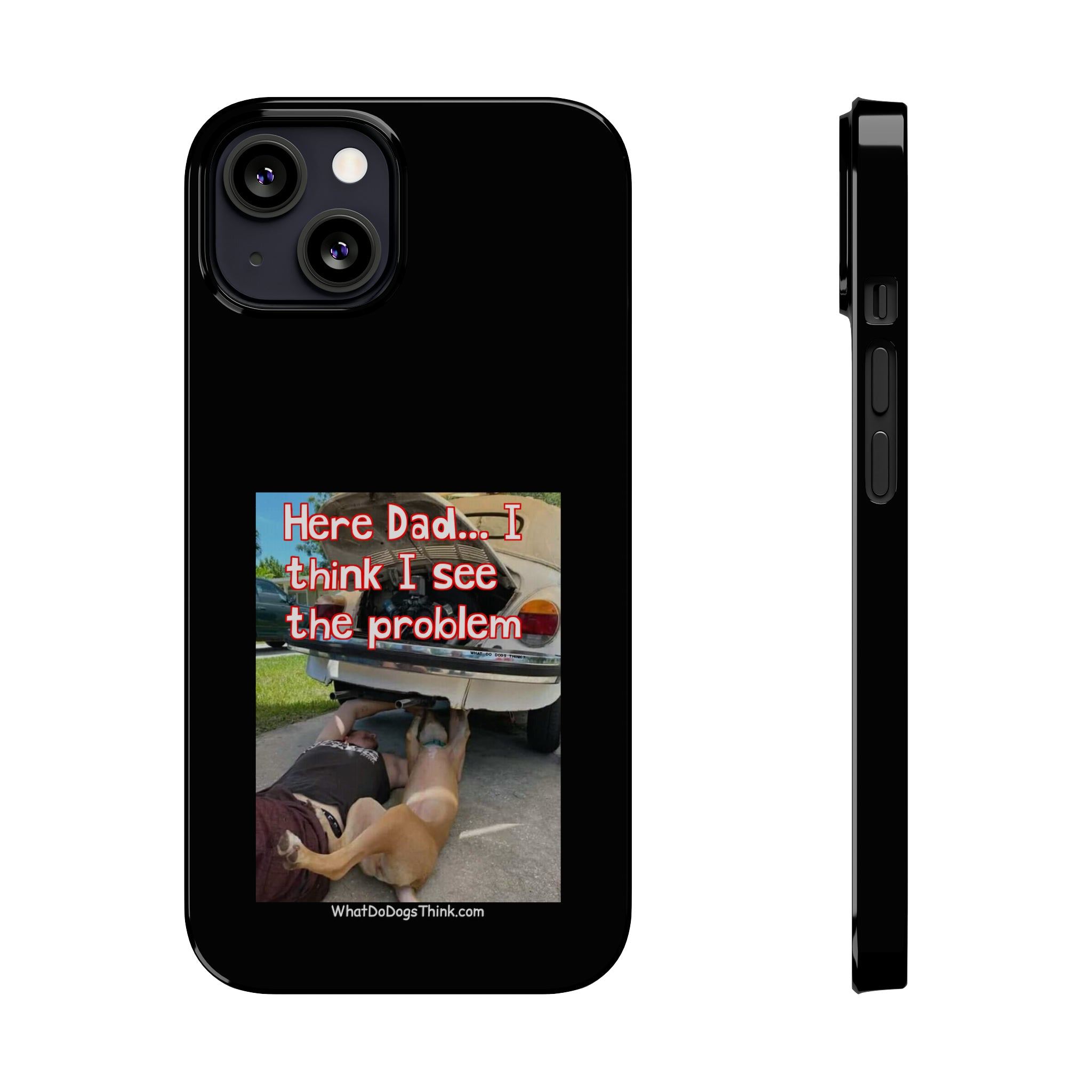Here Dad Black Slim Phone Cases
