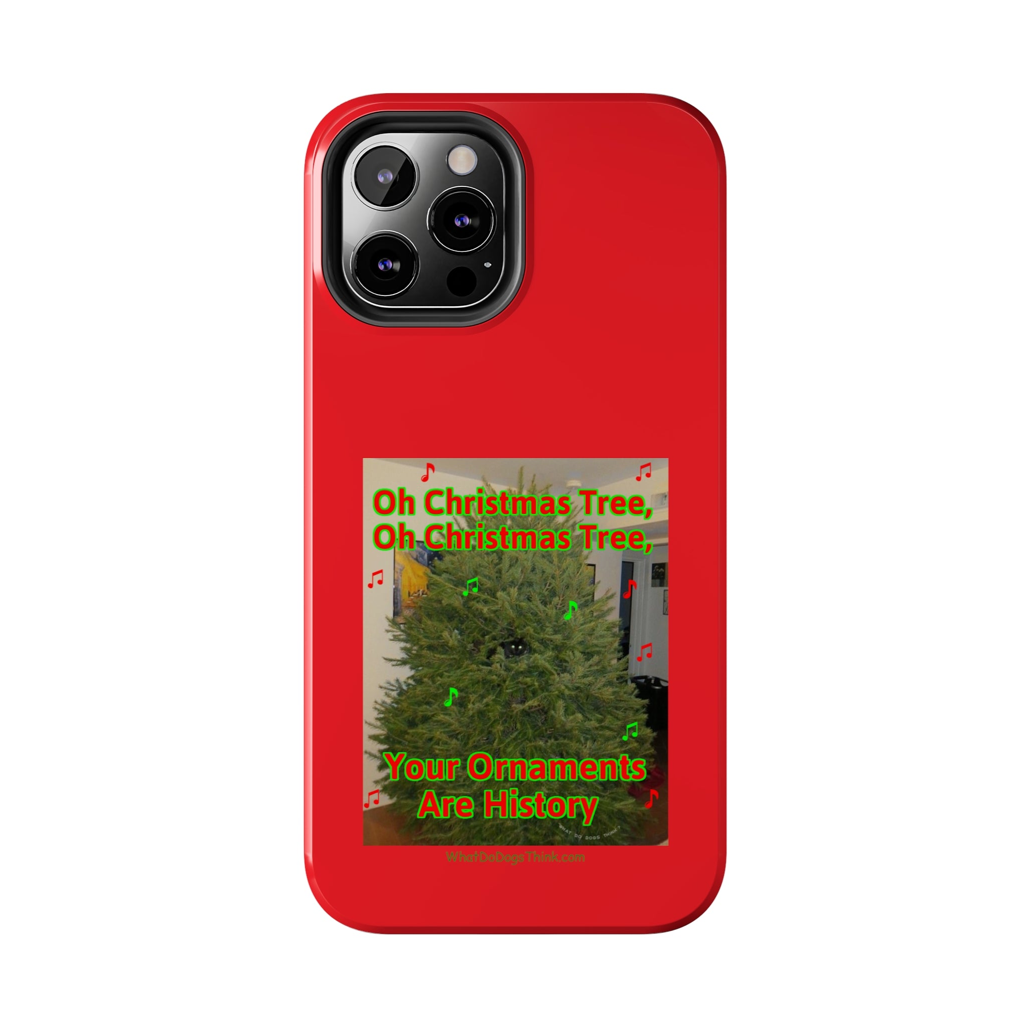 Christmas Tree Cat Red Tough Phone Cases