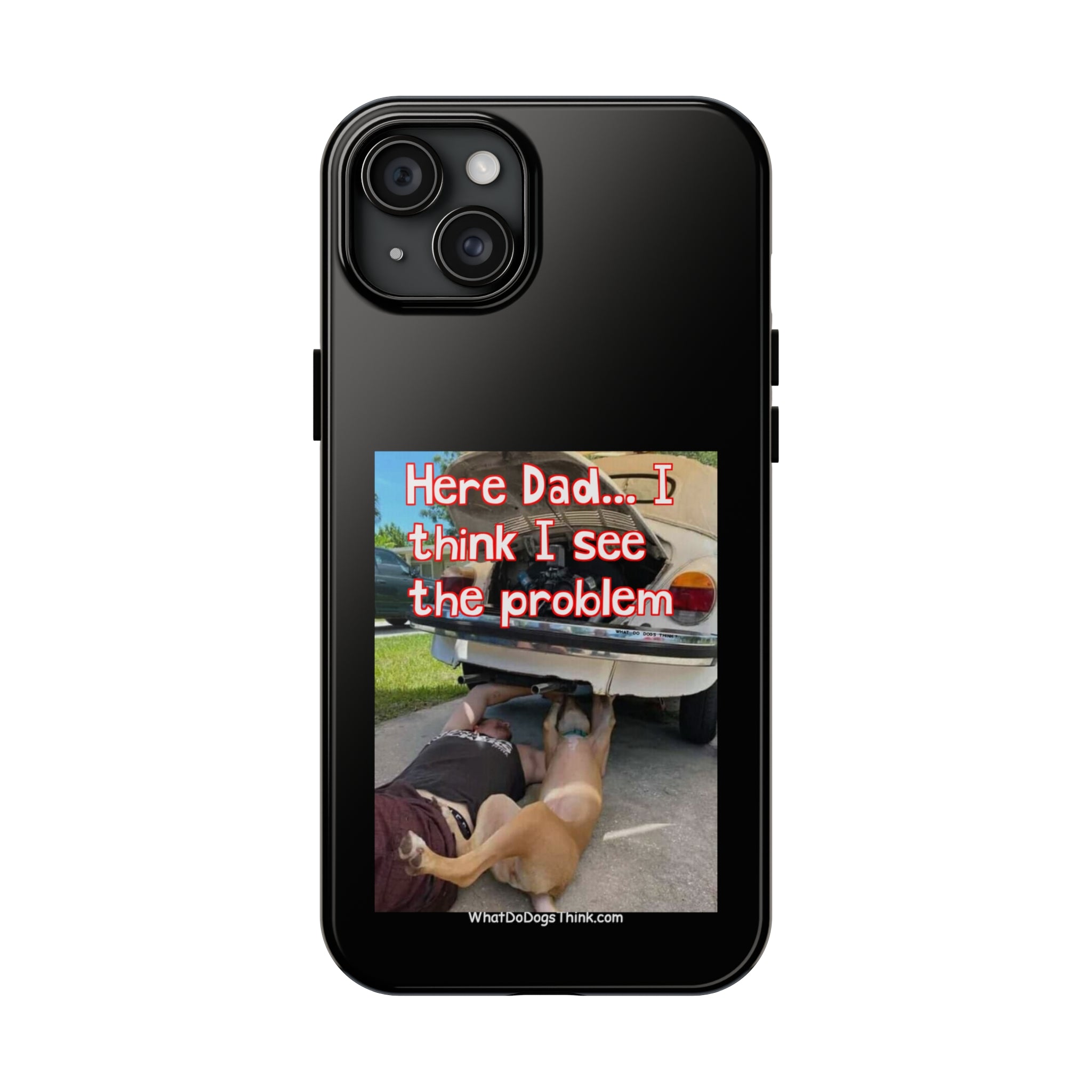 Here Dad Black Tough Phone Cases