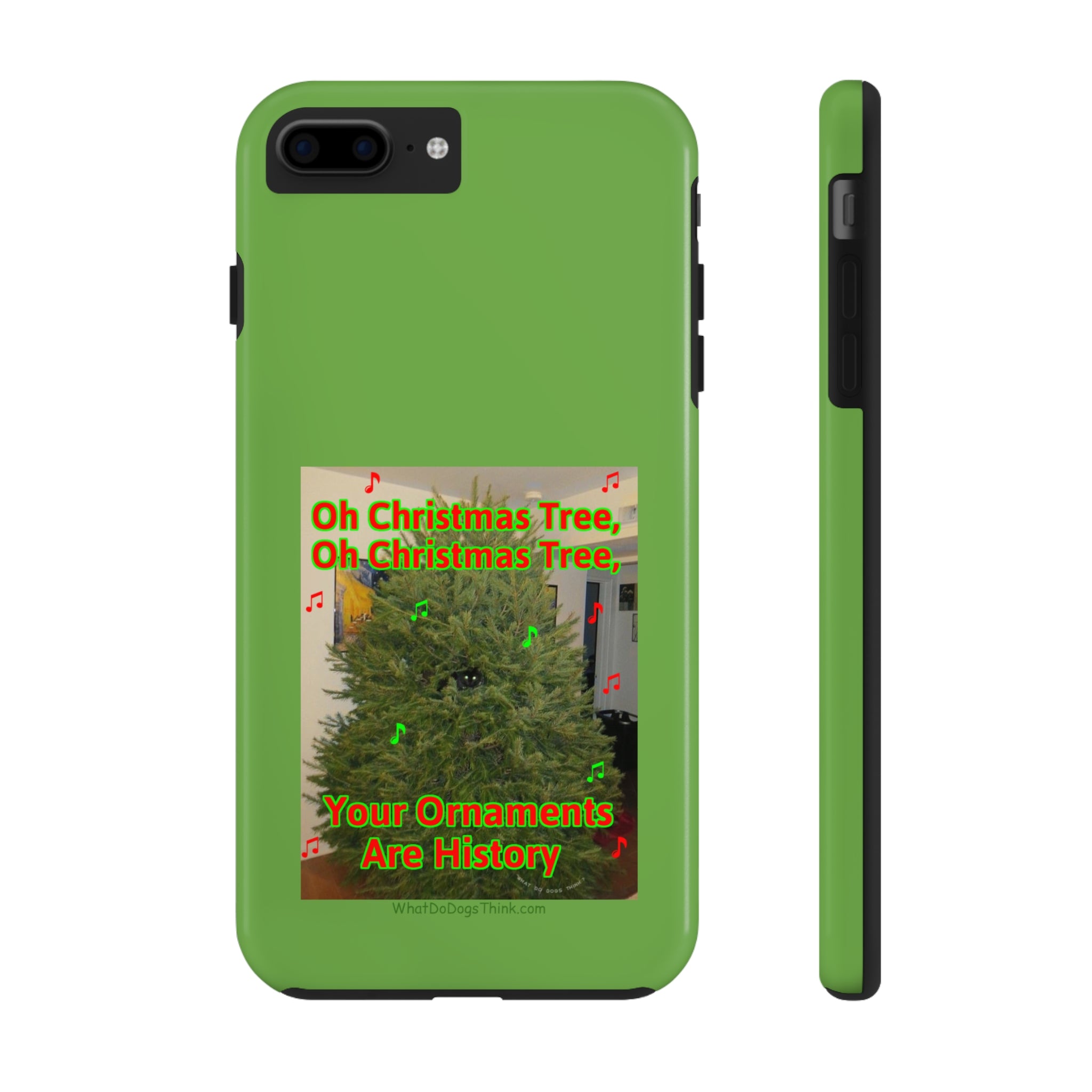 Christmas Tree Cat Green Tough Phone Cases