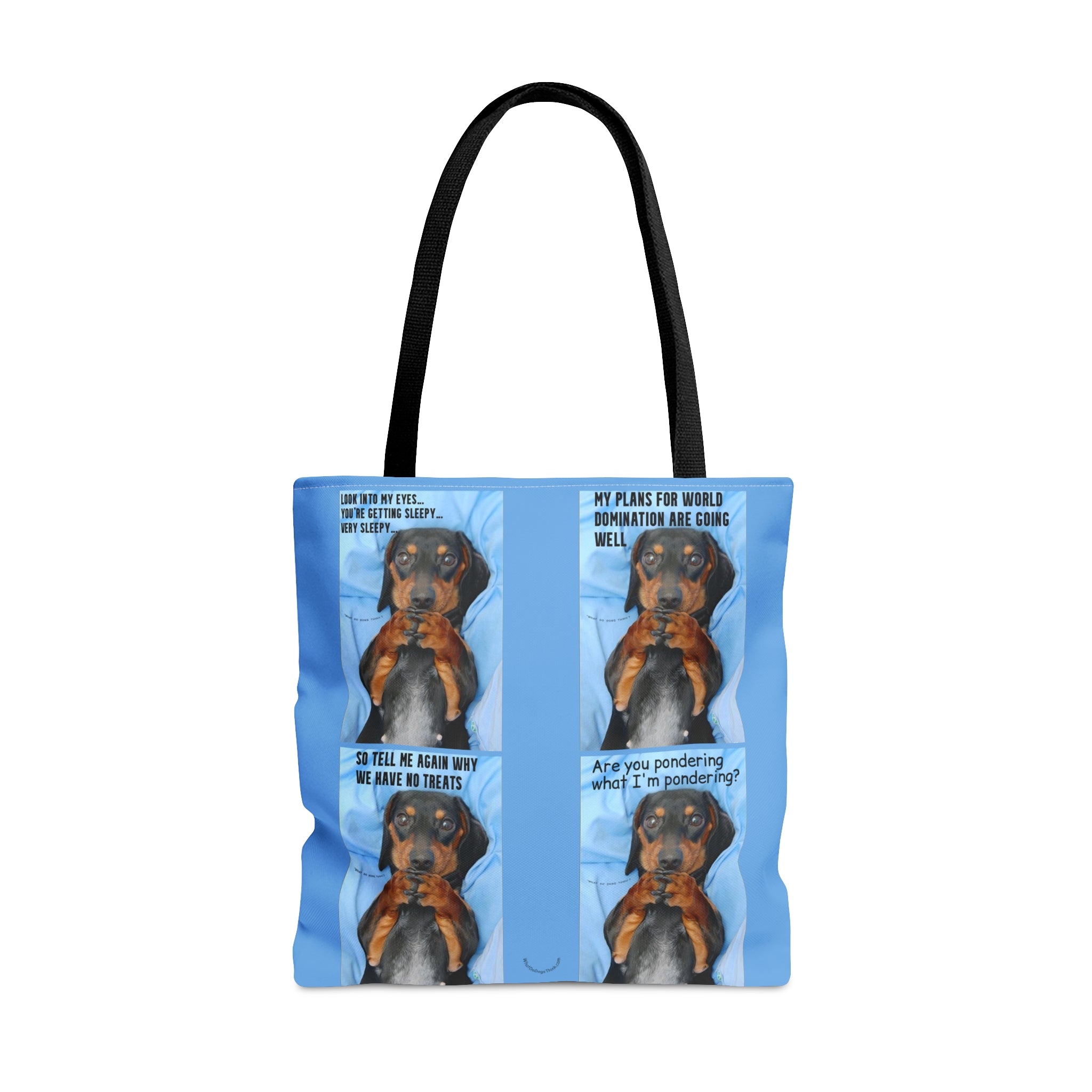 Devious Dachshund Blue Tote Bag