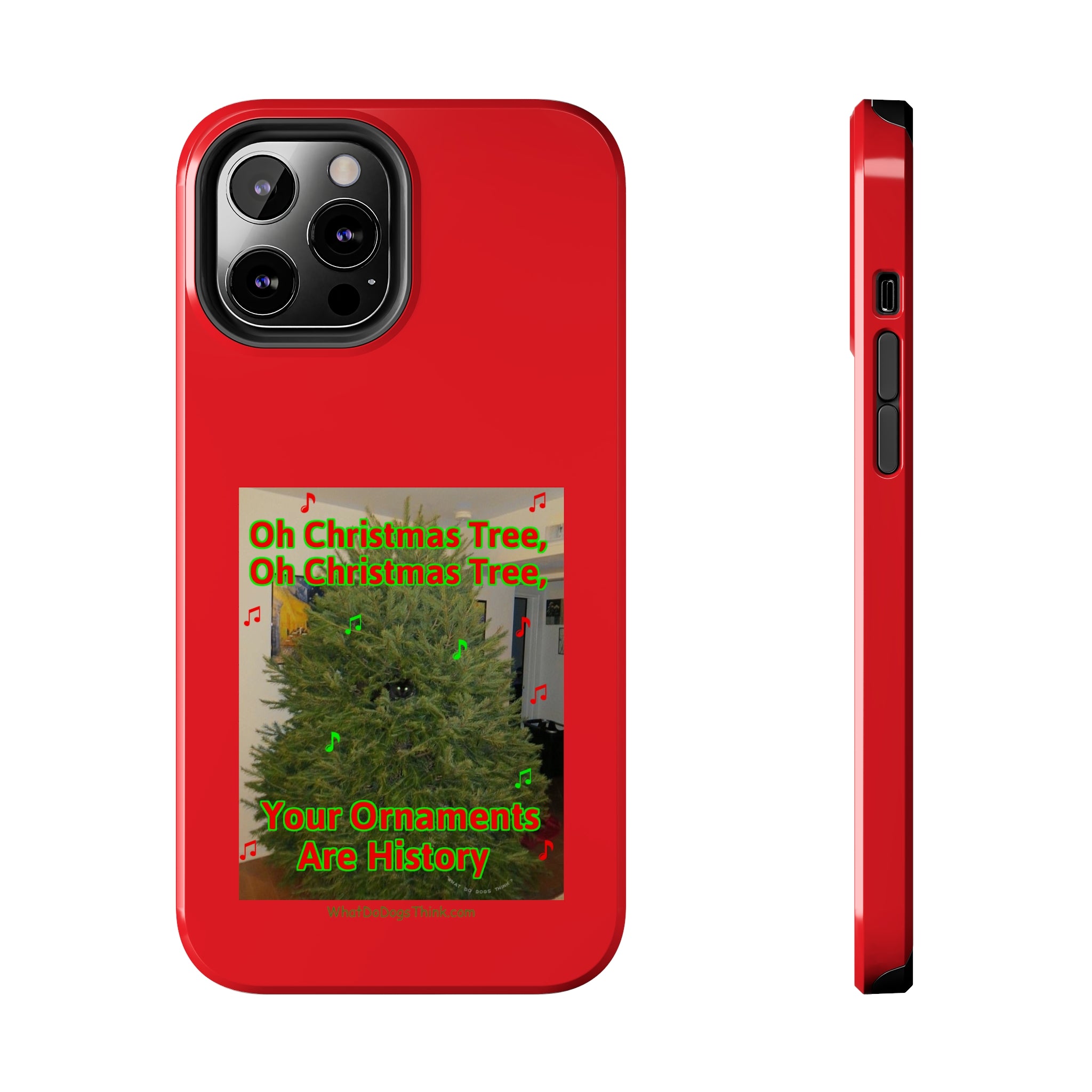 Christmas Tree Cat Red Tough Phone Cases