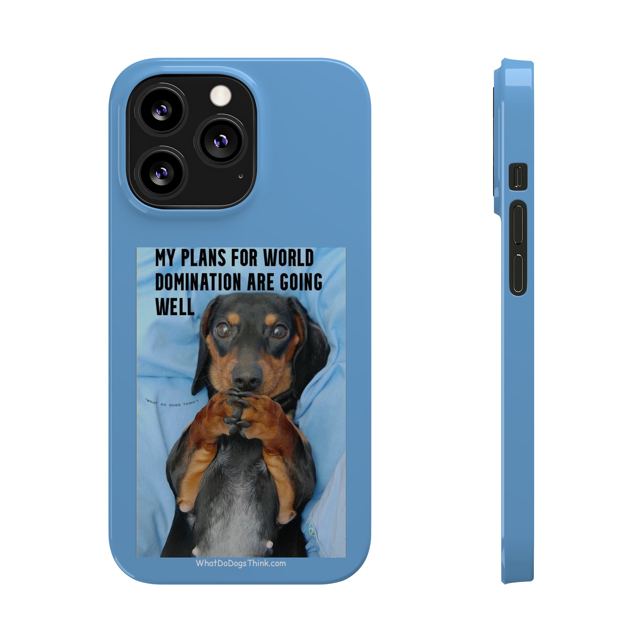 World Domination Blue Slim Phone Cases