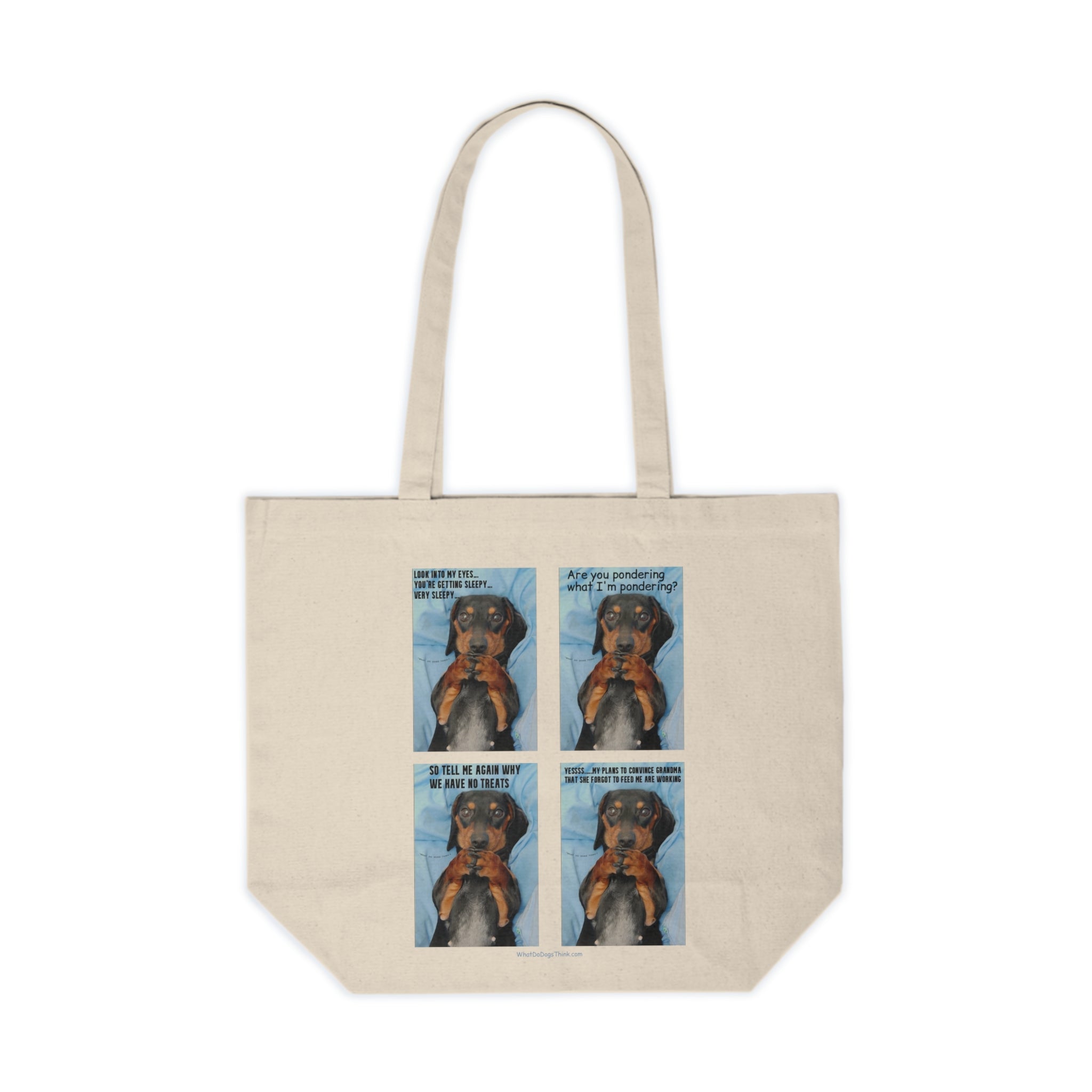 Devious Dachshund Canvas Shopping Tote