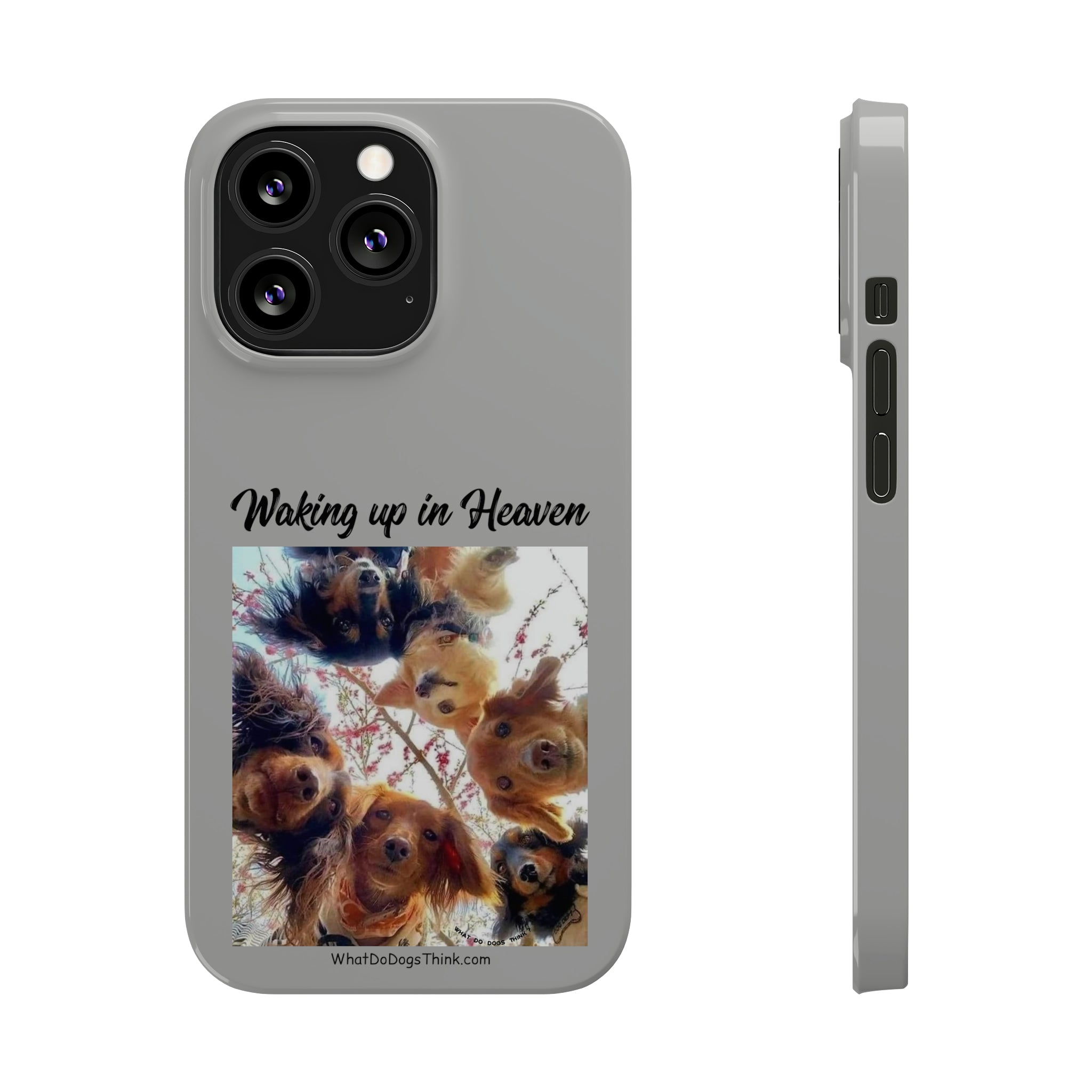 Waking Up In Heaven Grey Slim Phone Cases
