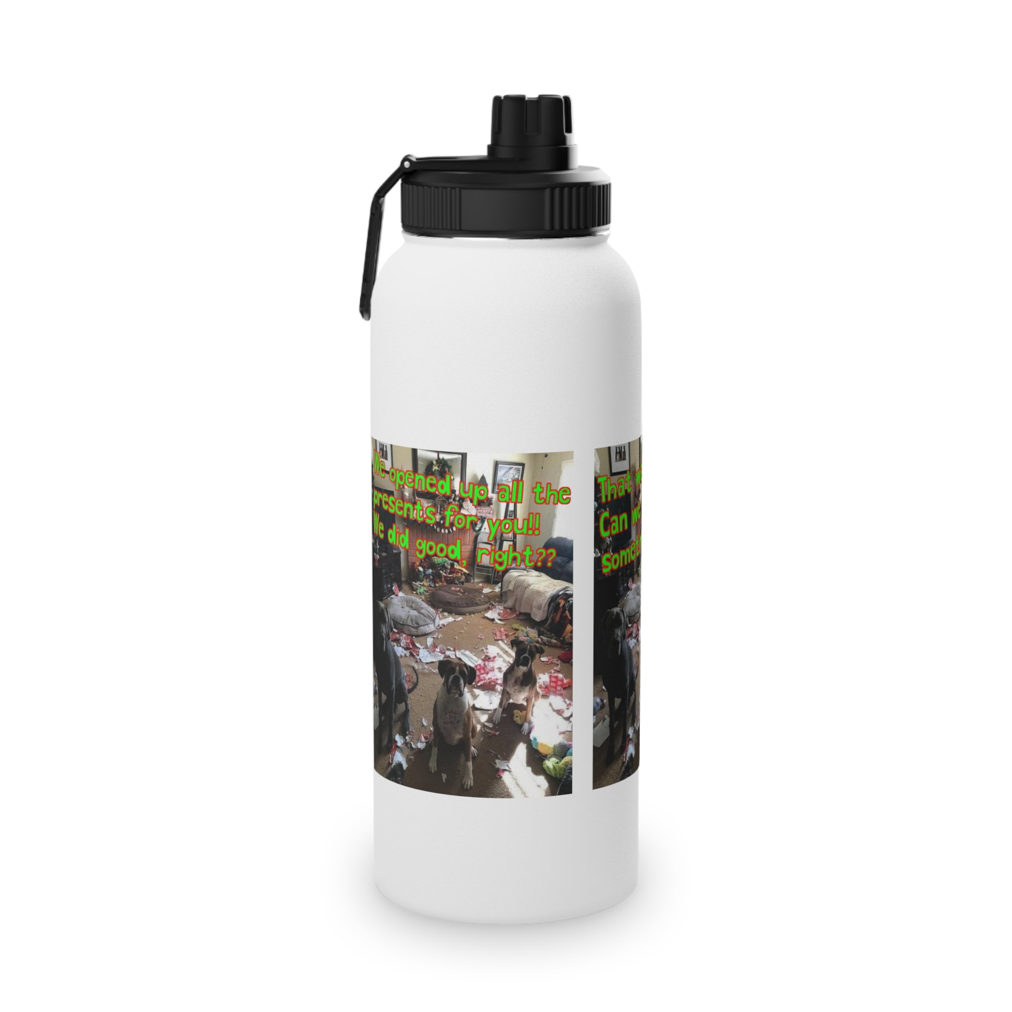 Christmas Party Stainless Steel Water Bottle, Sports Lid