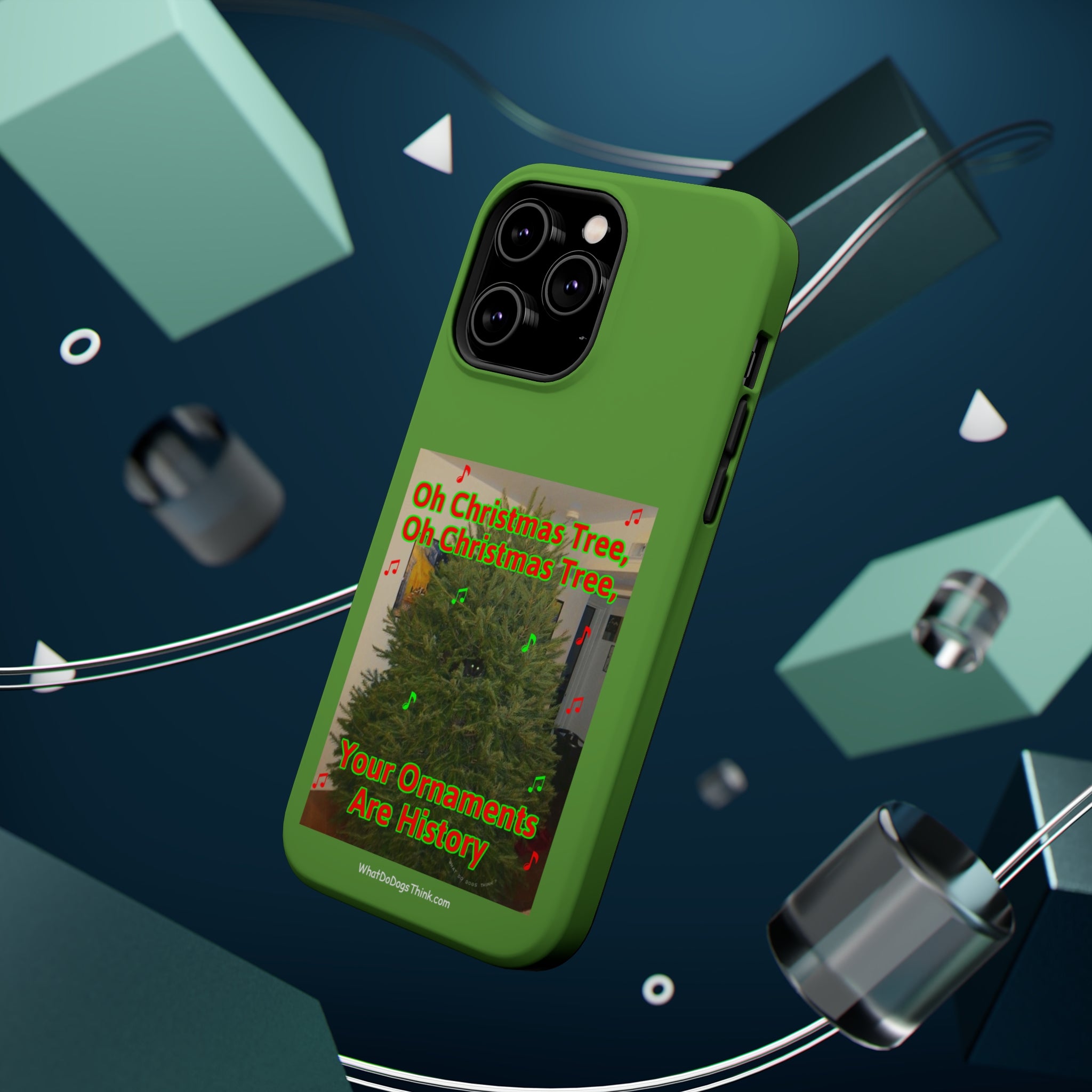 Christmas Tree Cat Green MagSafe Tough Case