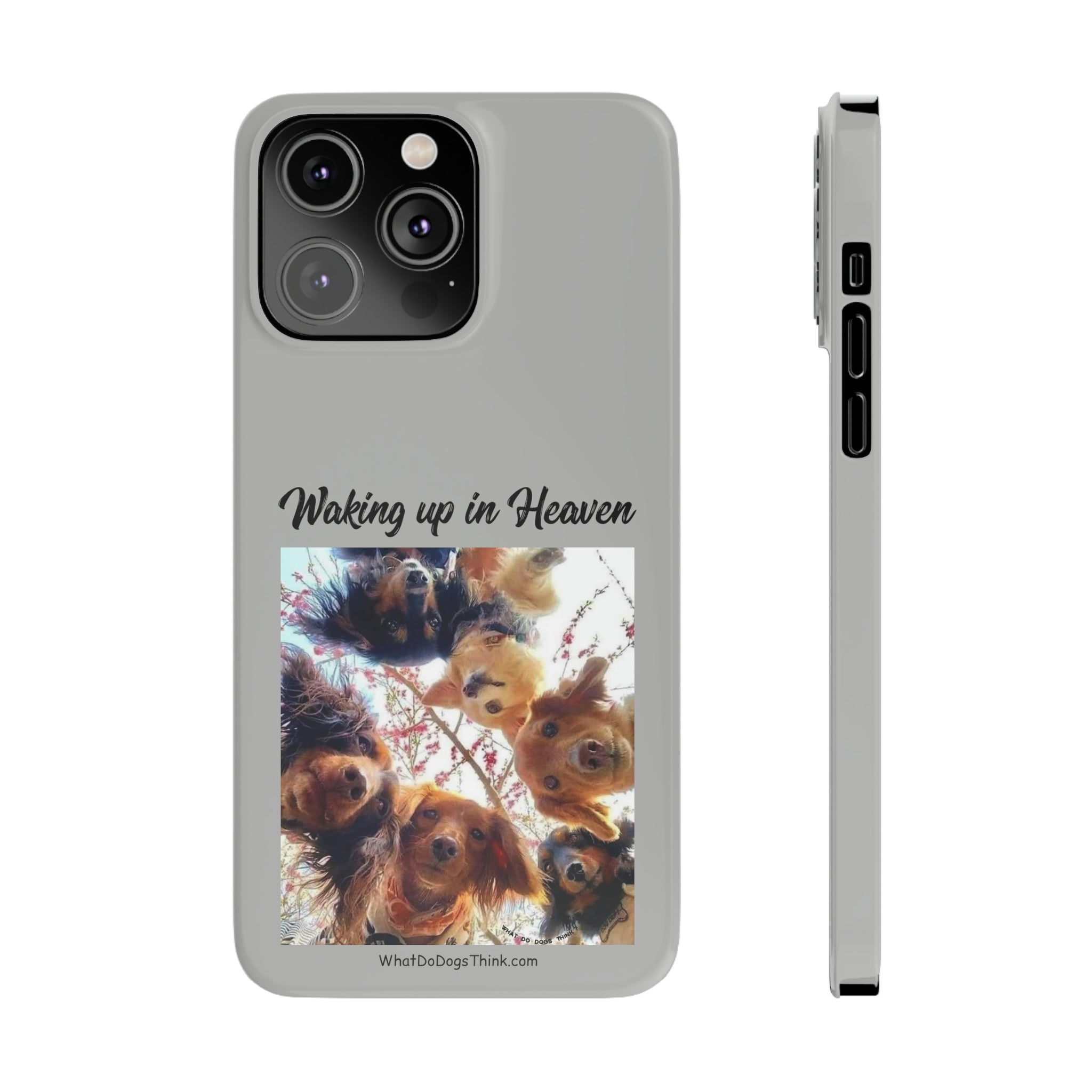 Waking Up In Heaven Grey Slim Phone Cases
