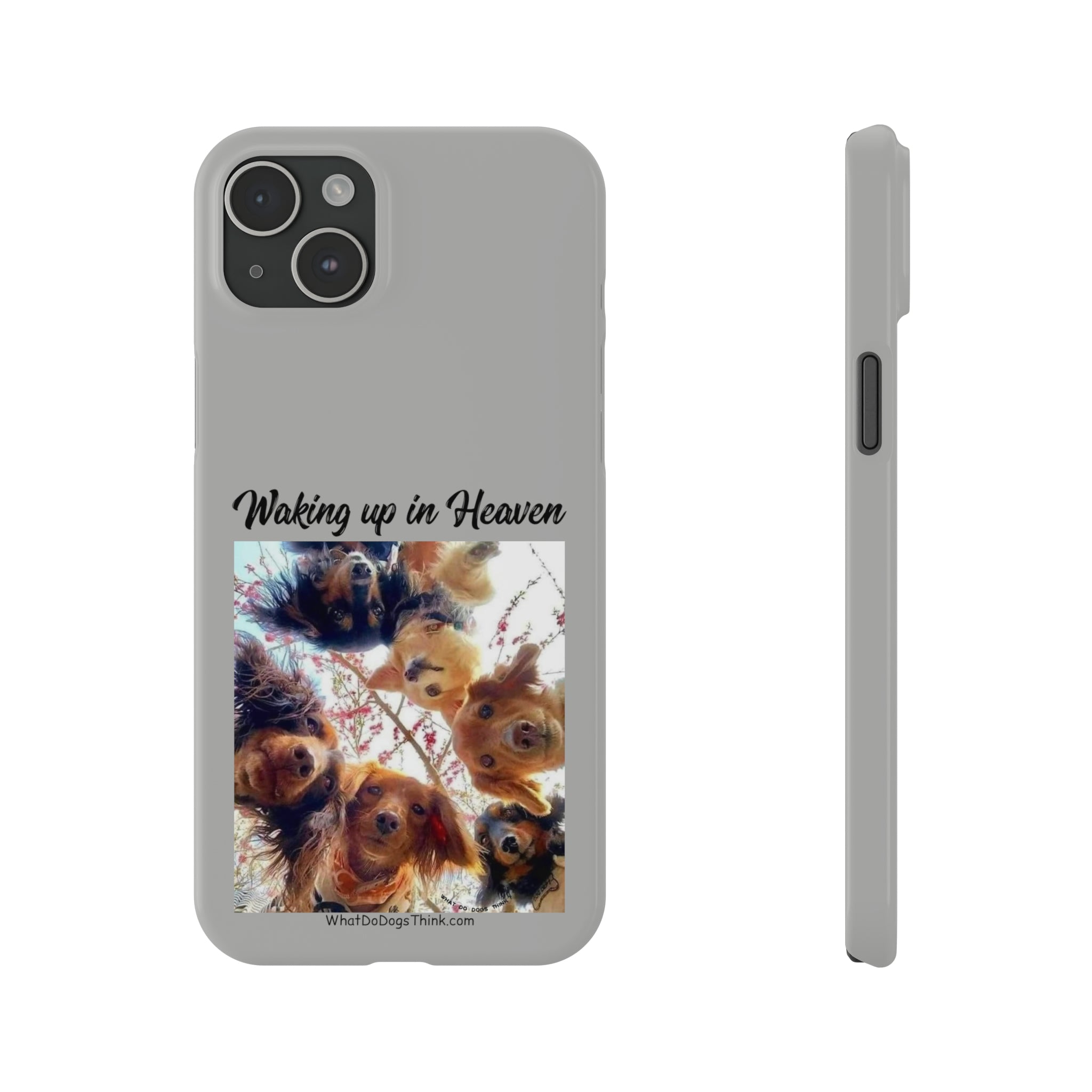 Waking Up In Heaven Grey Slim Phone Cases