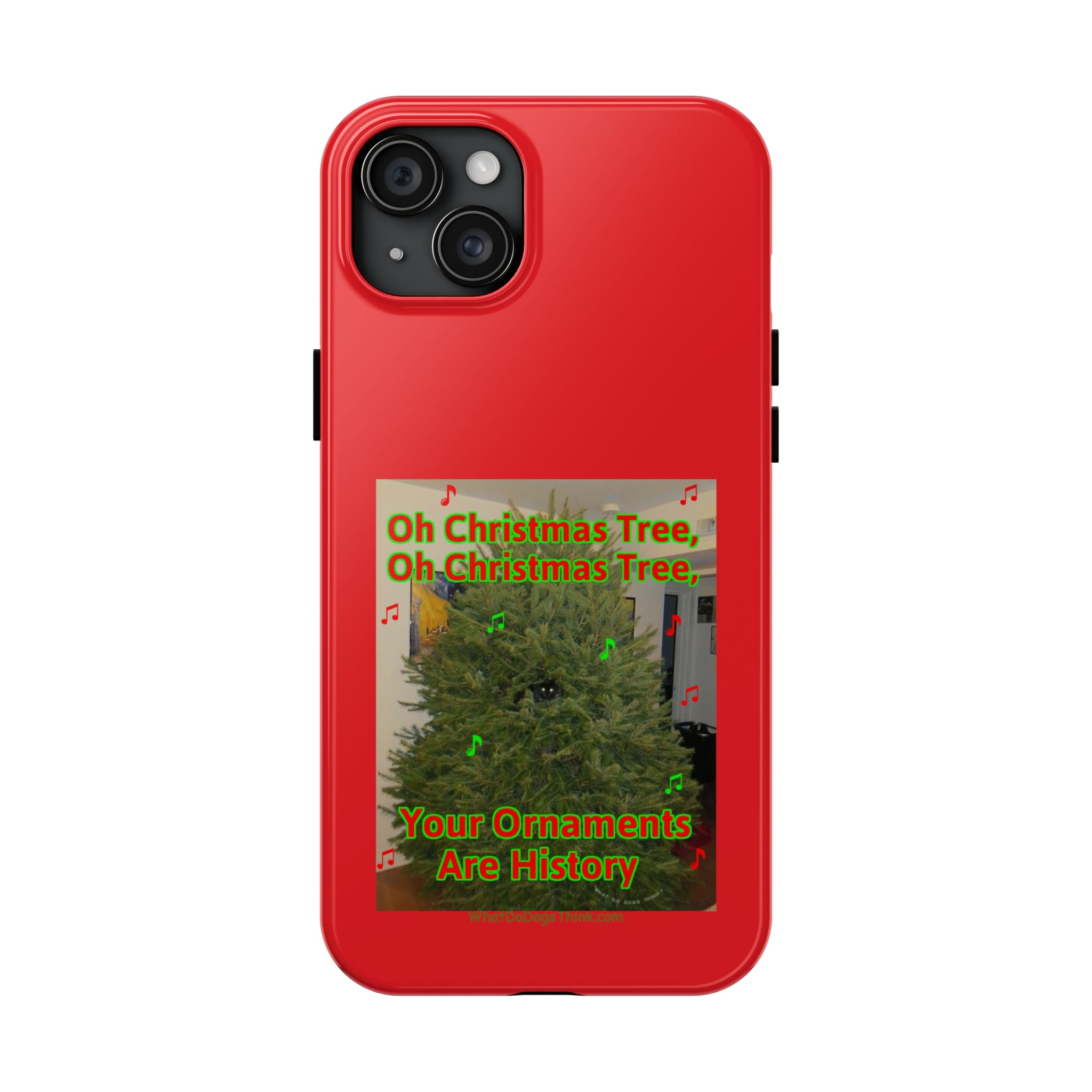 Christmas Tree Cat Red Tough Phone Cases
