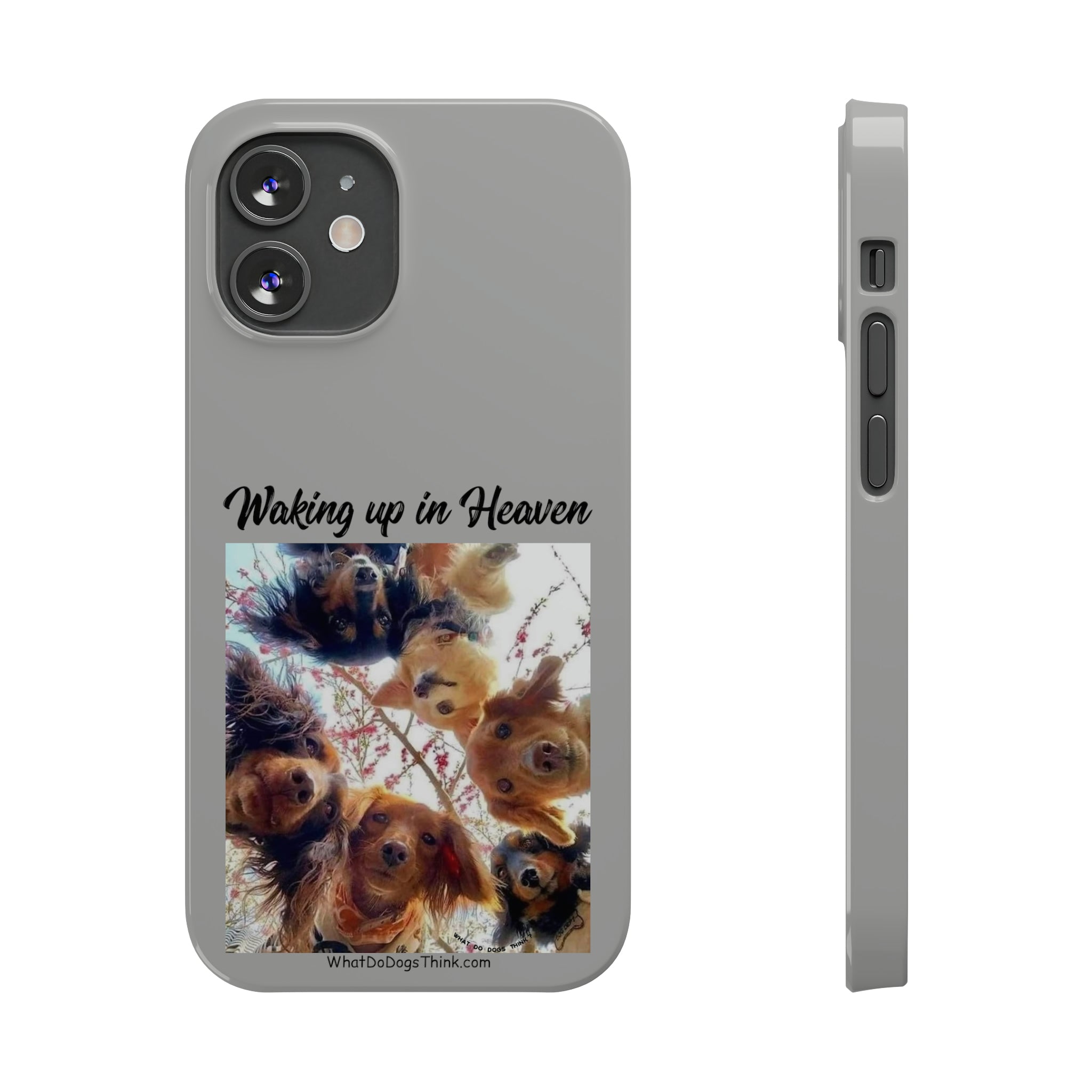 Waking Up In Heaven Grey Slim Phone Cases