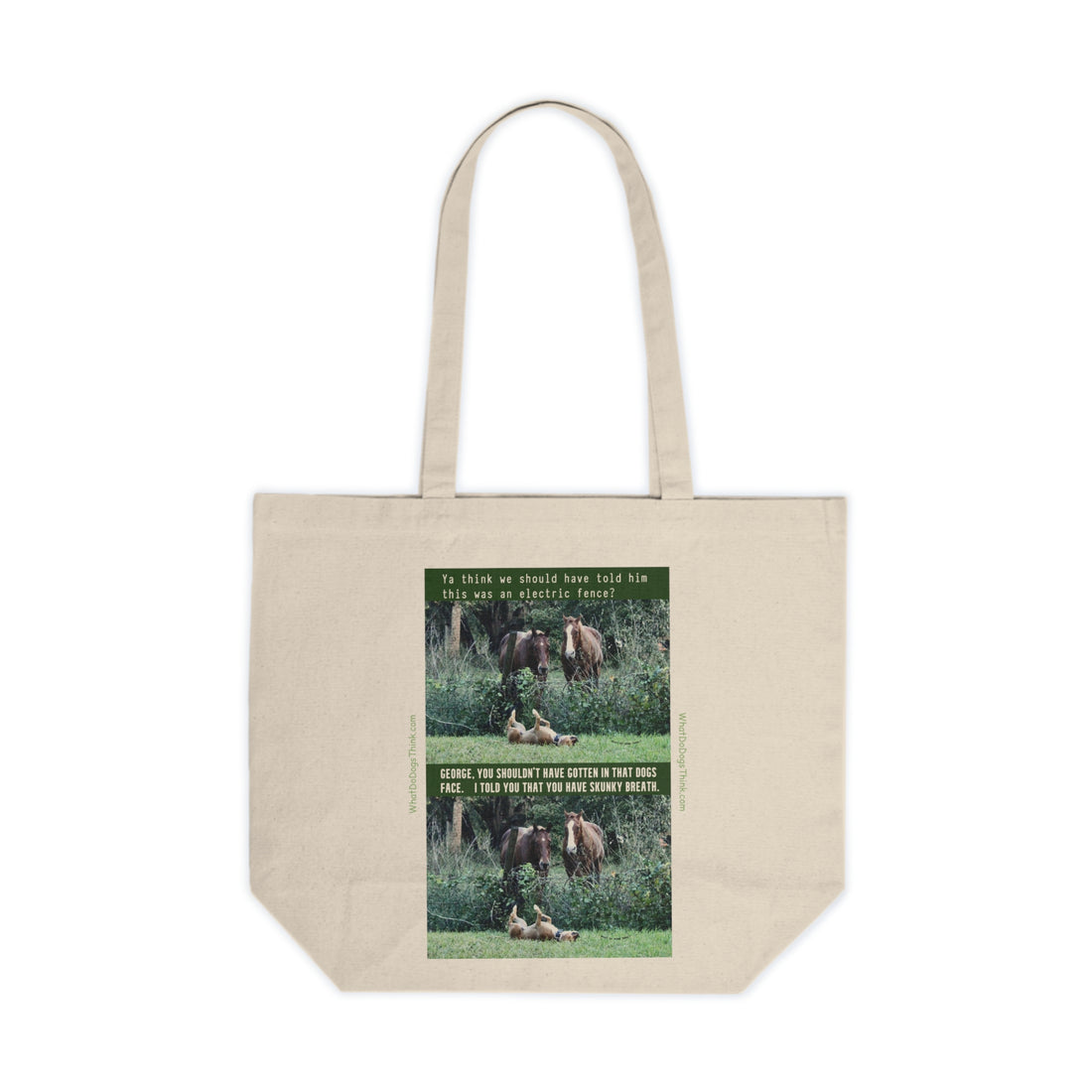 Horsing Around Canvas Shopping Tote