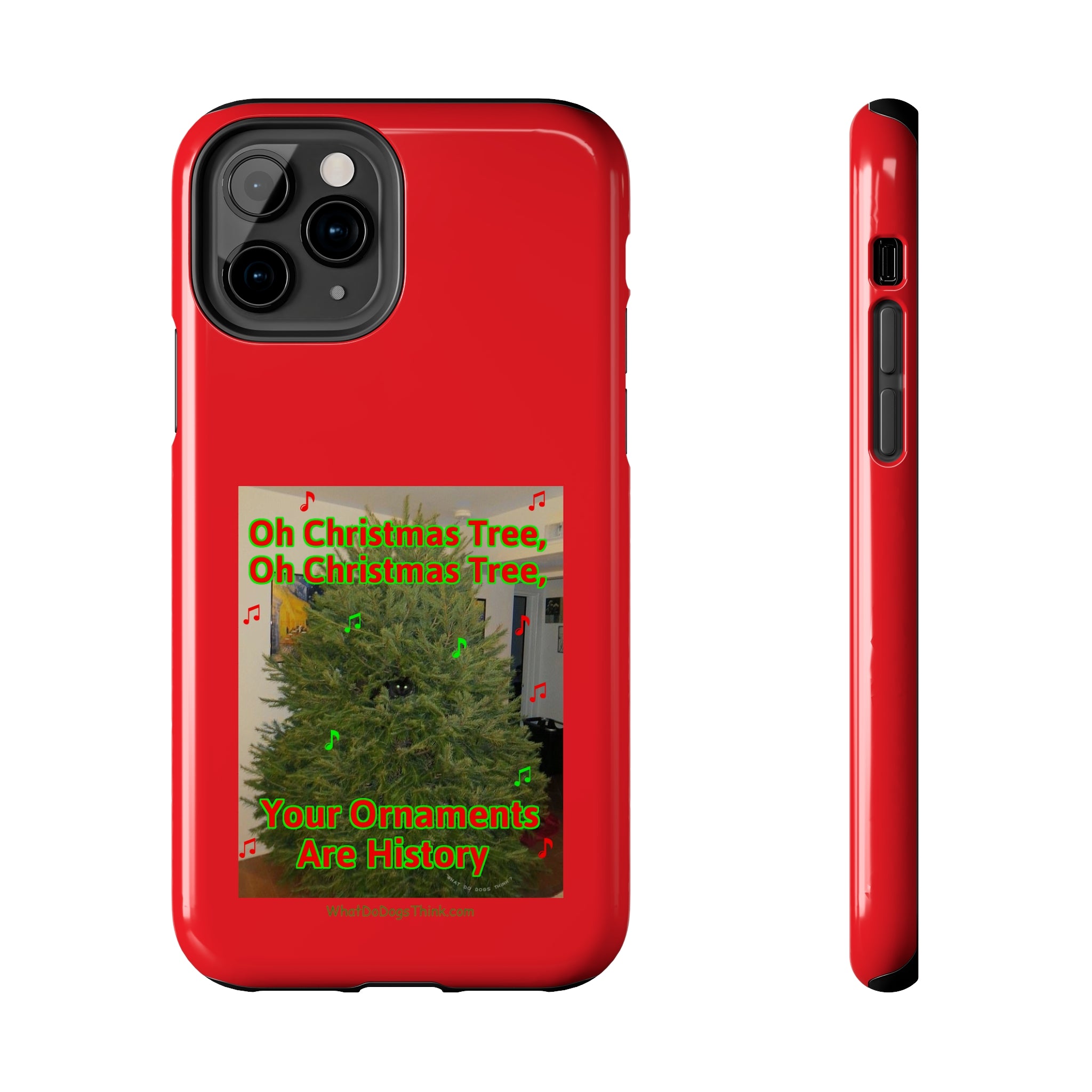 Christmas Tree Cat Red Tough Phone Cases