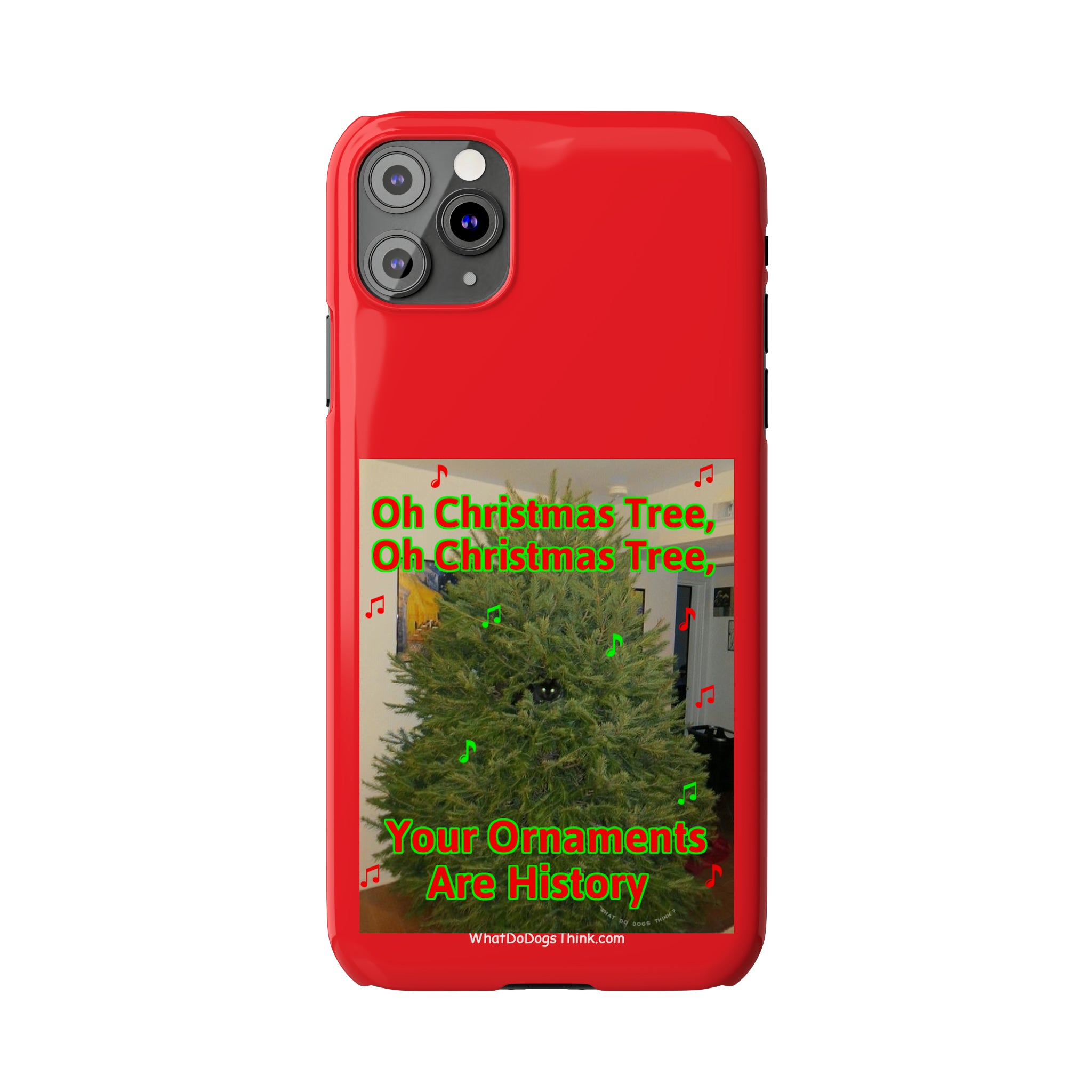 Christmas Tree Cat Red Slim Phone Case