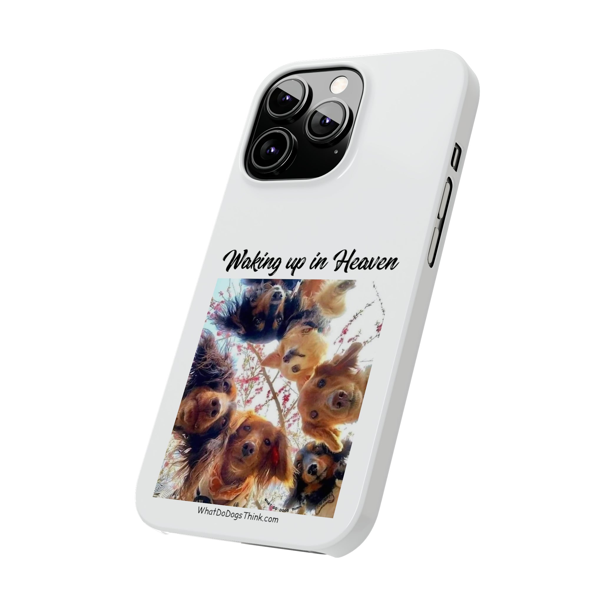Waking Up In Heaven White Slim Phone Cases