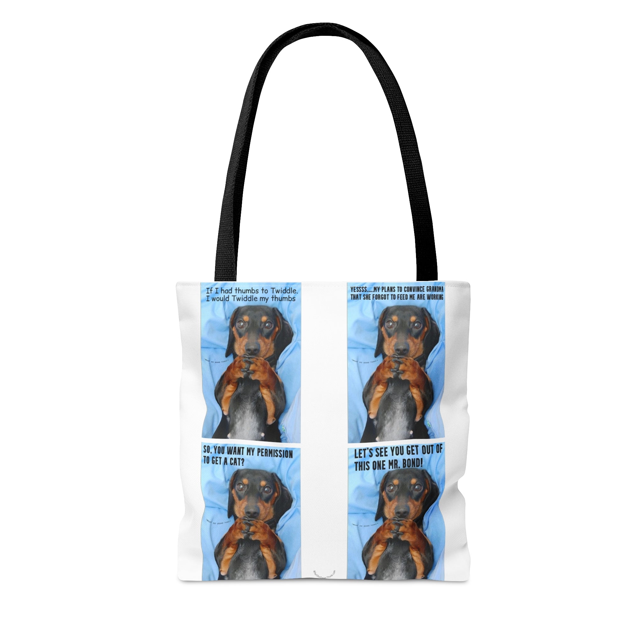 Devious Dachshund White Premium Tote Bag