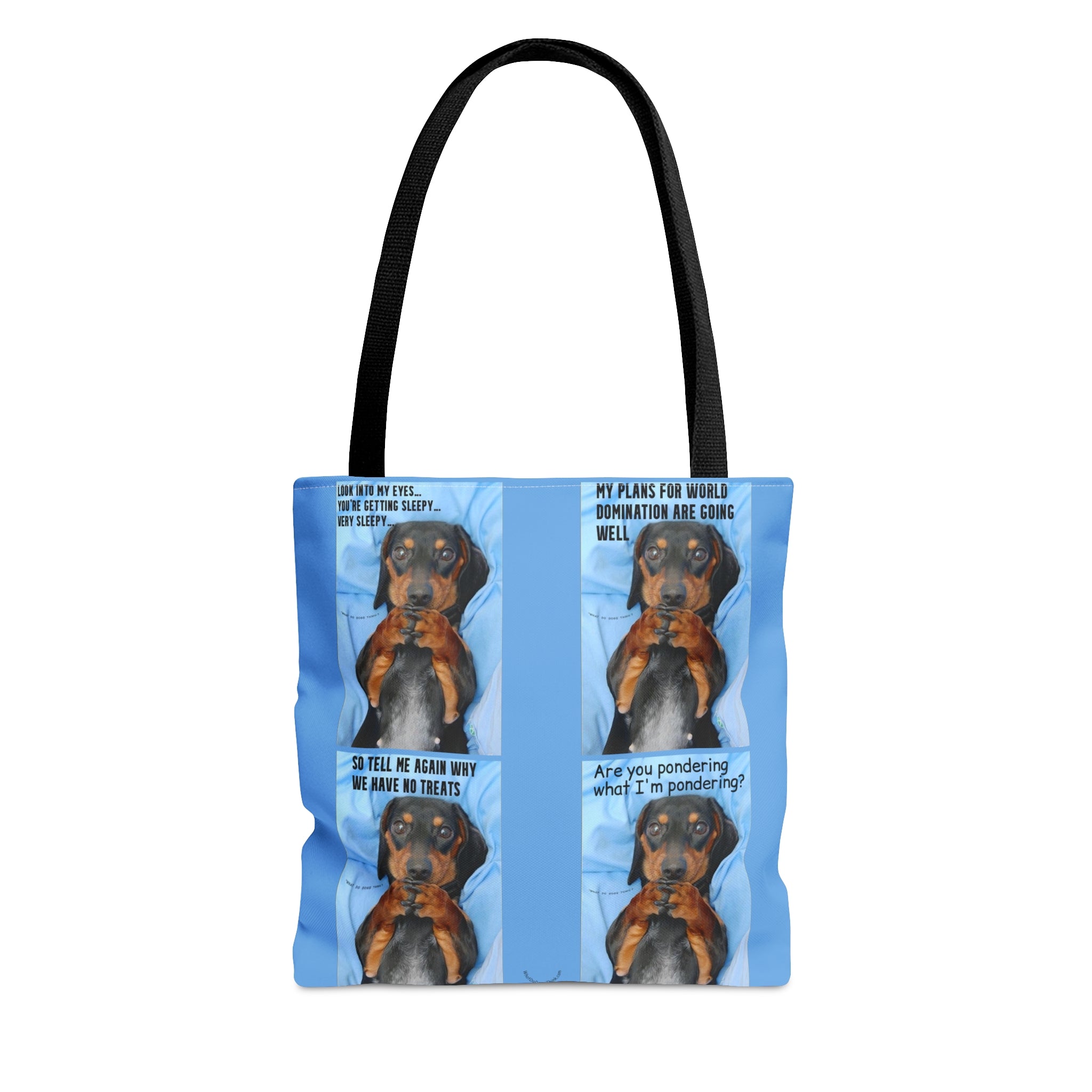 Devious Dachshund Blue Tote Bag