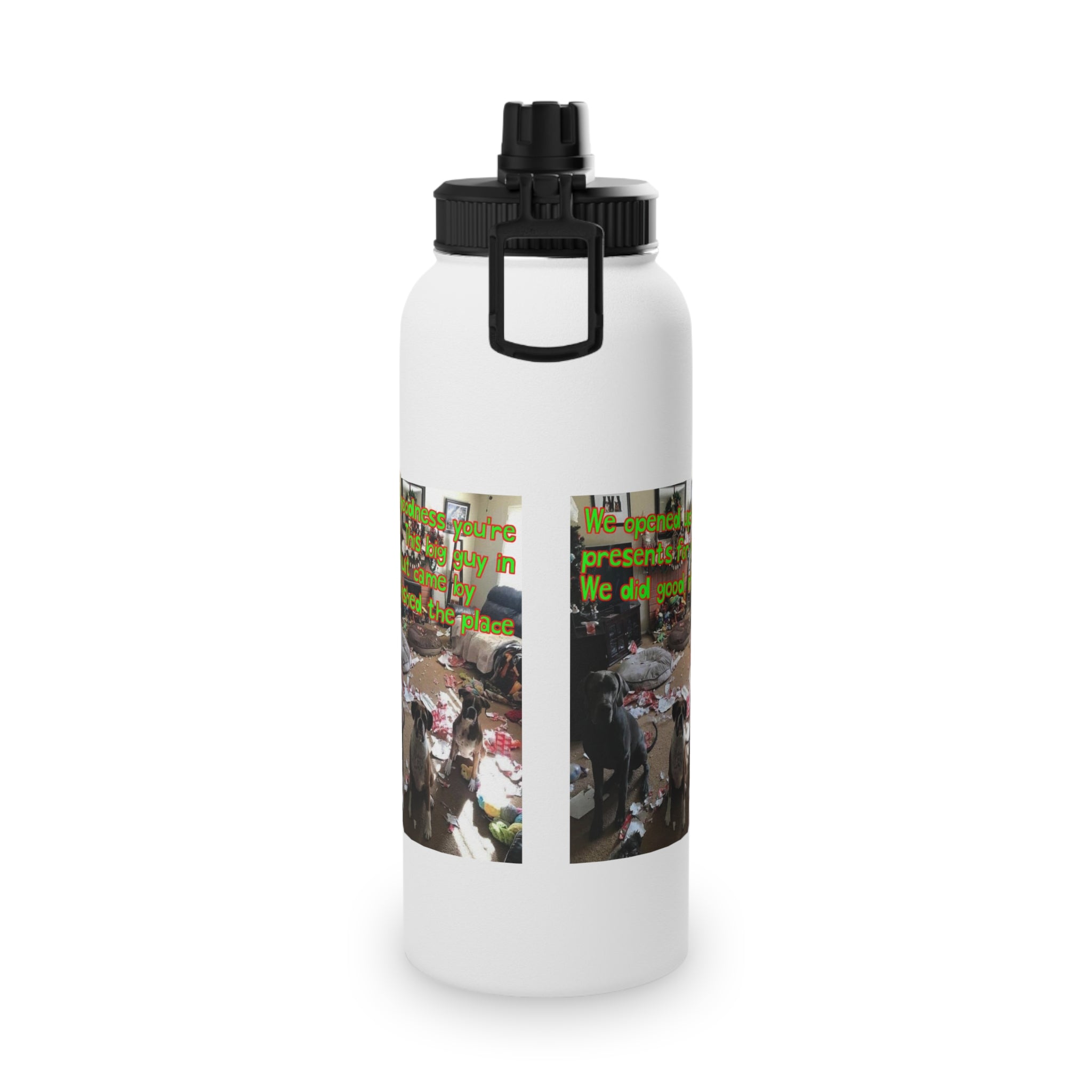 Christmas Party Stainless Steel Water Bottle, Sports Lid