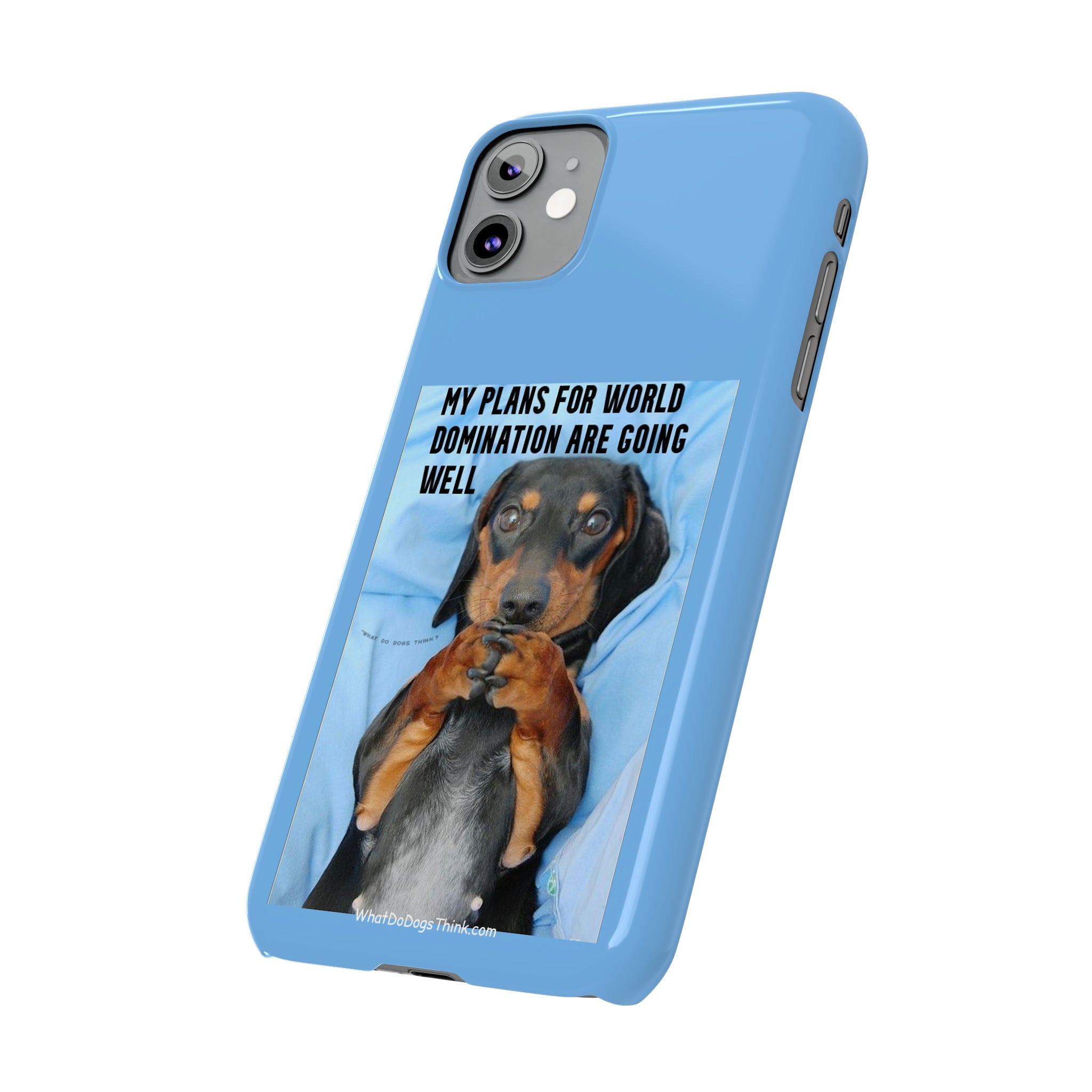 World Domination Blue Slim Phone Cases