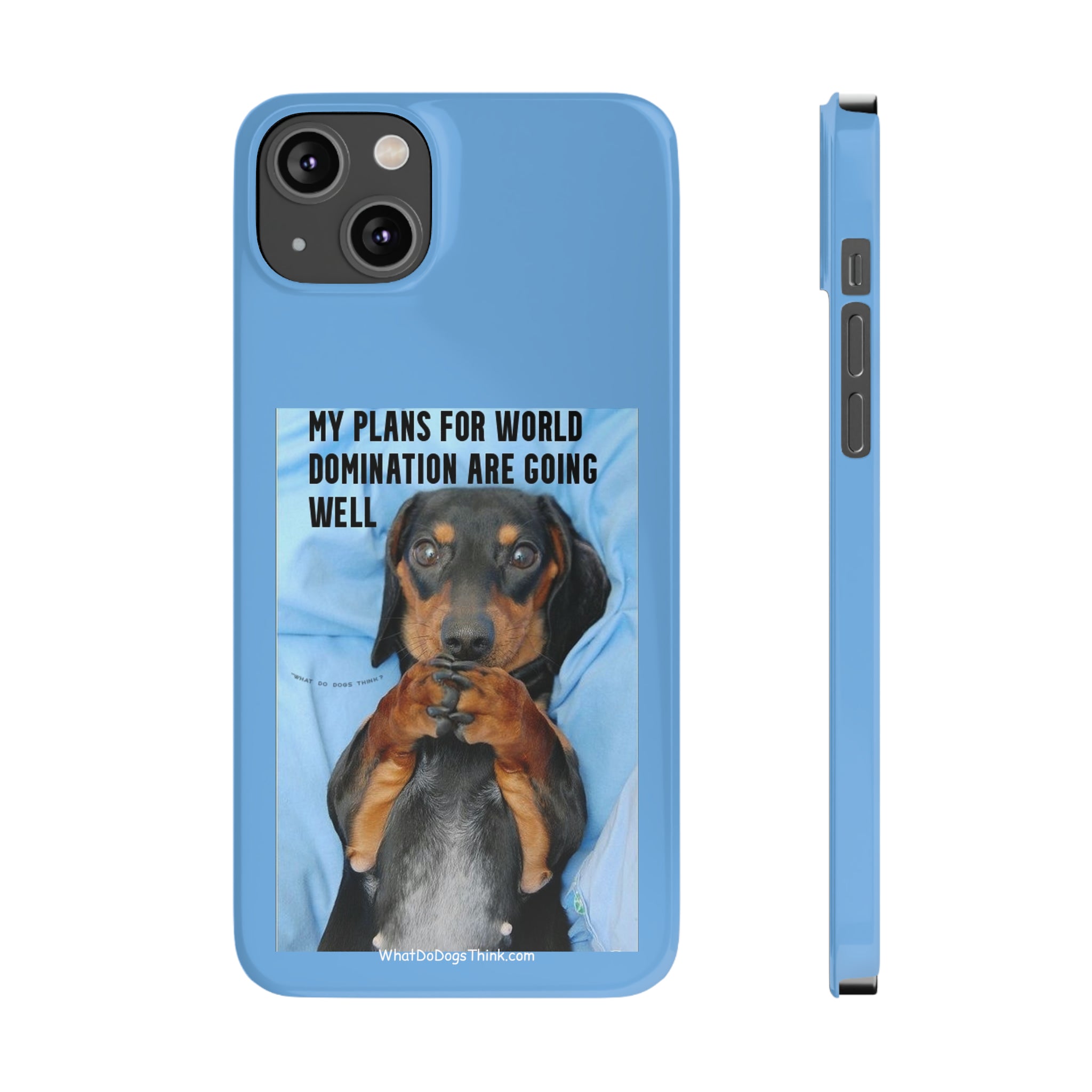 World Domination Blue Slim Phone Cases