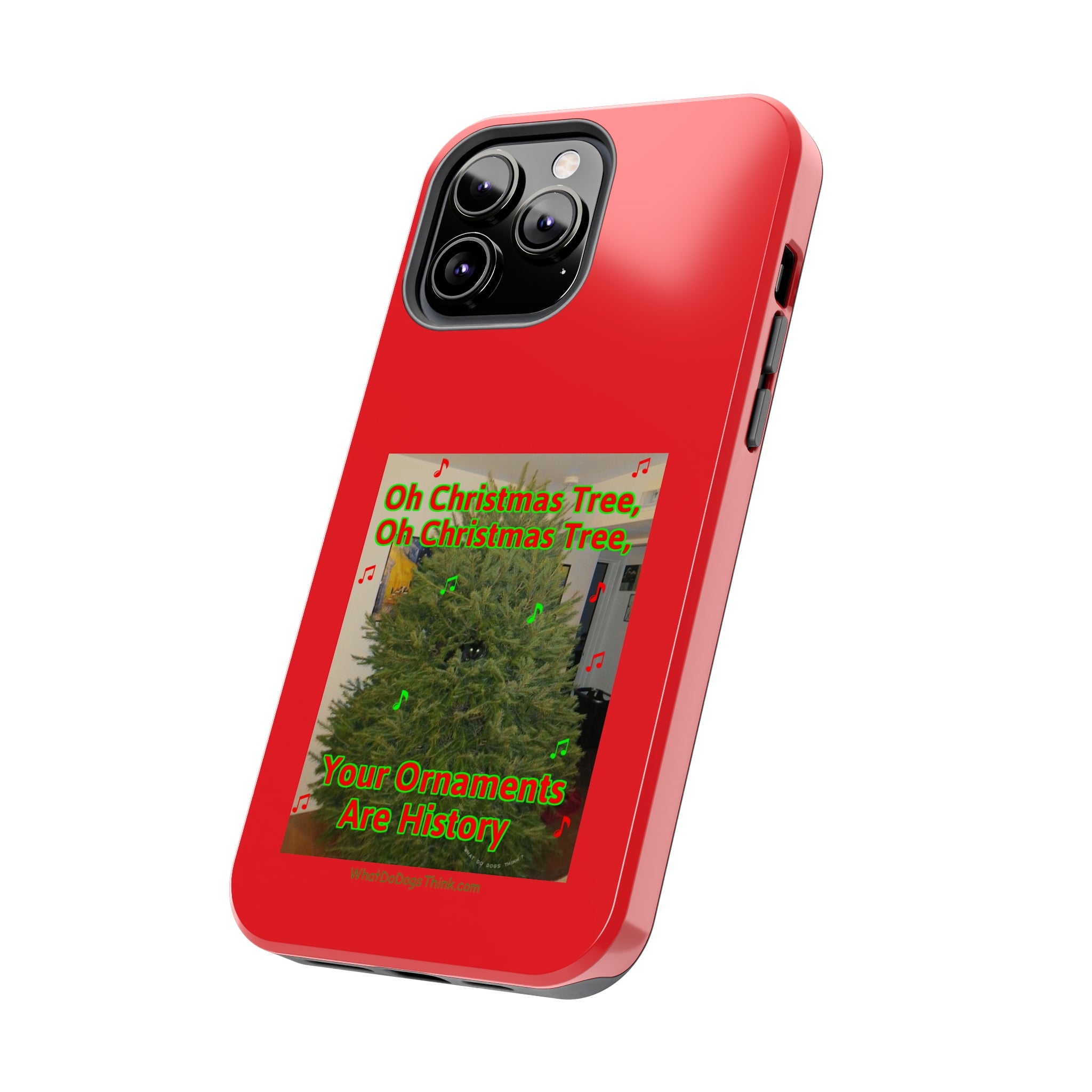 Christmas Tree Cat Red Tough Phone Cases