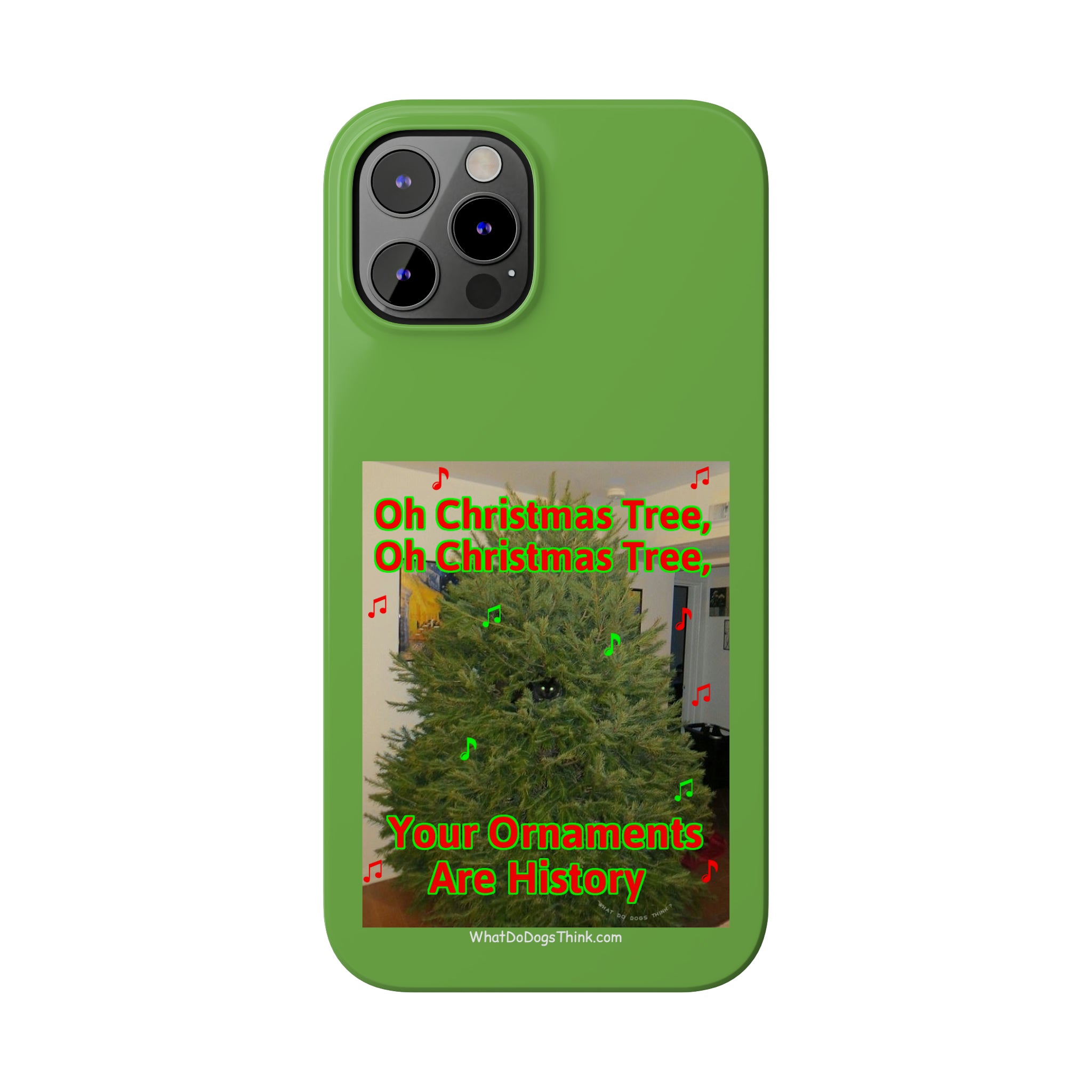 Christmas Tree Cat Green Slim Phone Case