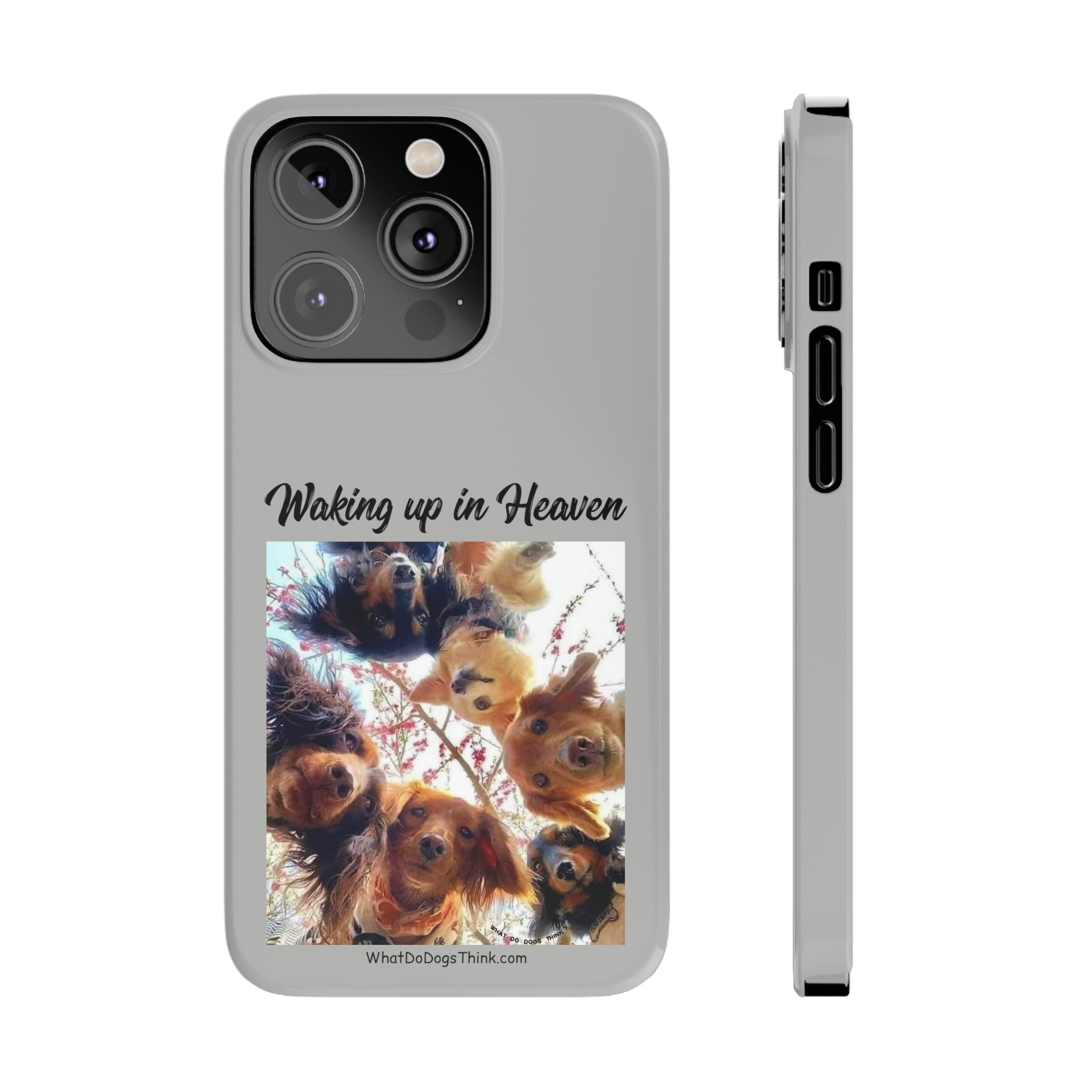 Waking Up In Heaven Grey Slim Phone Cases