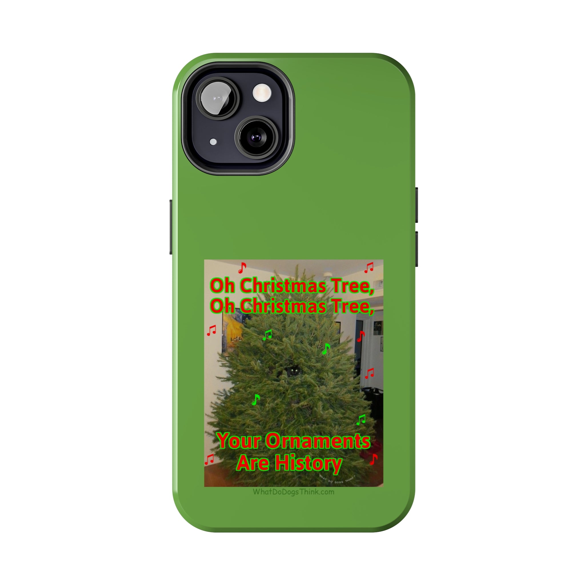 Christmas Tree Cat Green Tough Phone Cases