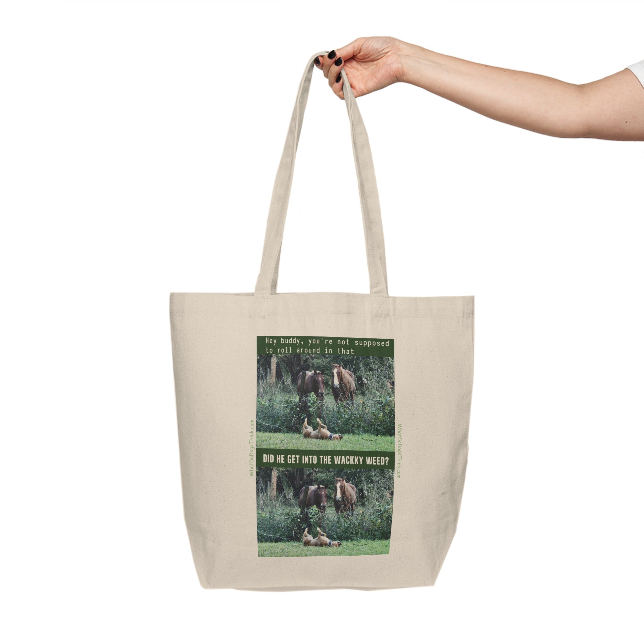 Horsing Around Canvas Shopping Tote