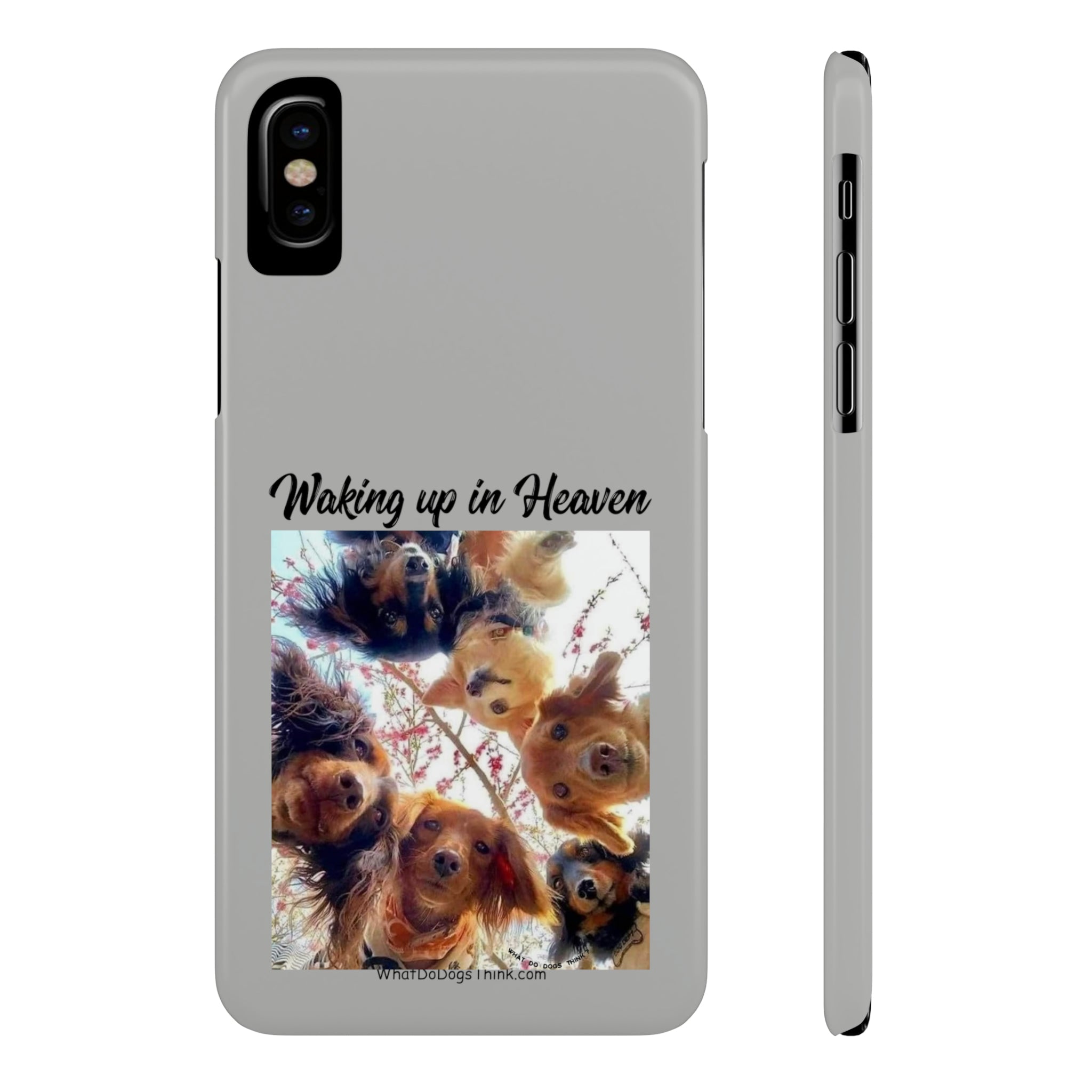 Waking Up In Heaven Grey Slim Phone Cases