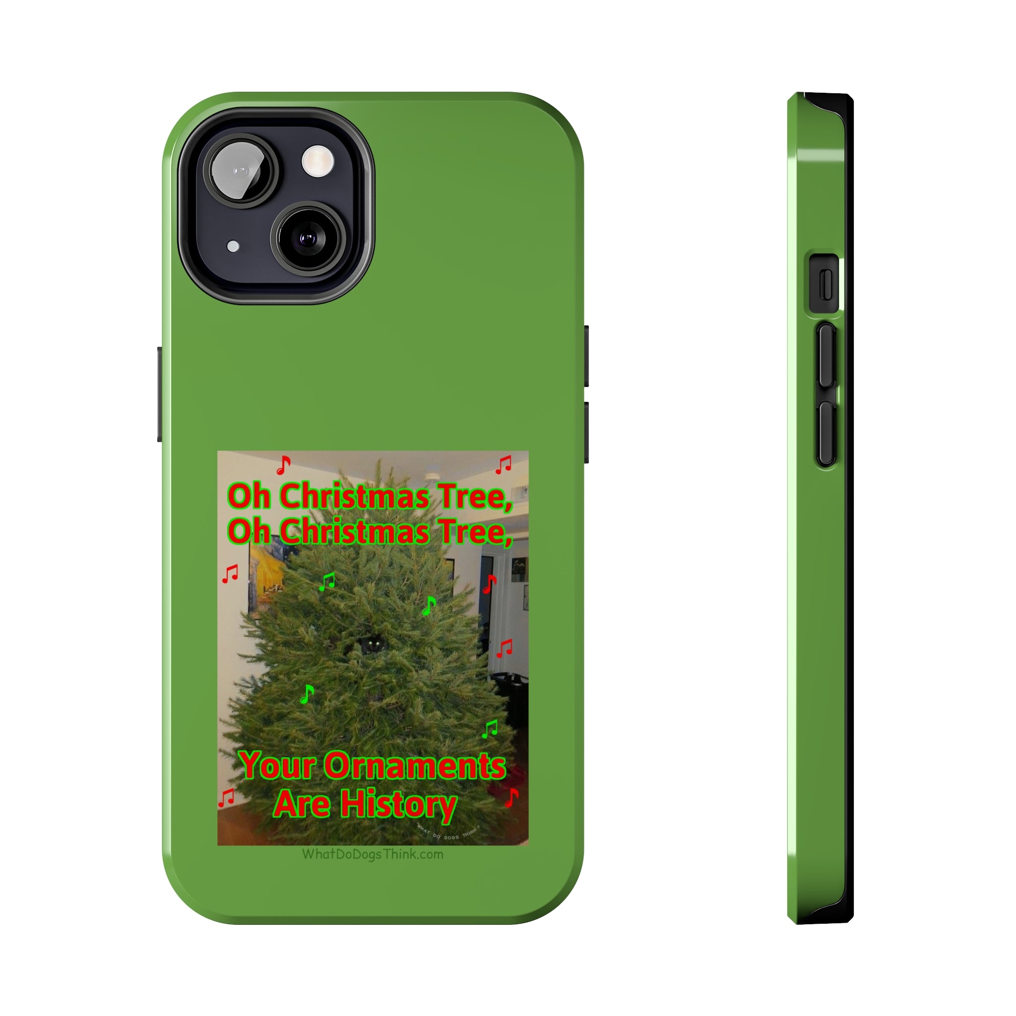Christmas Tree Cat Green Tough Phone Cases