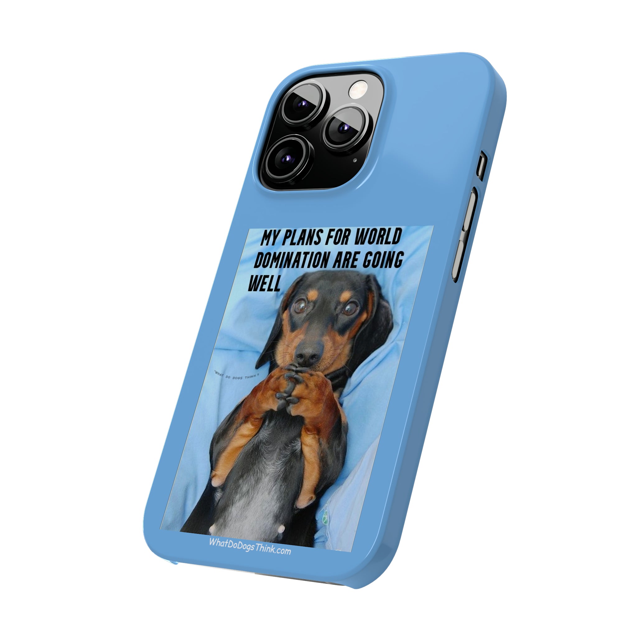 World Domination Blue Slim Phone Cases