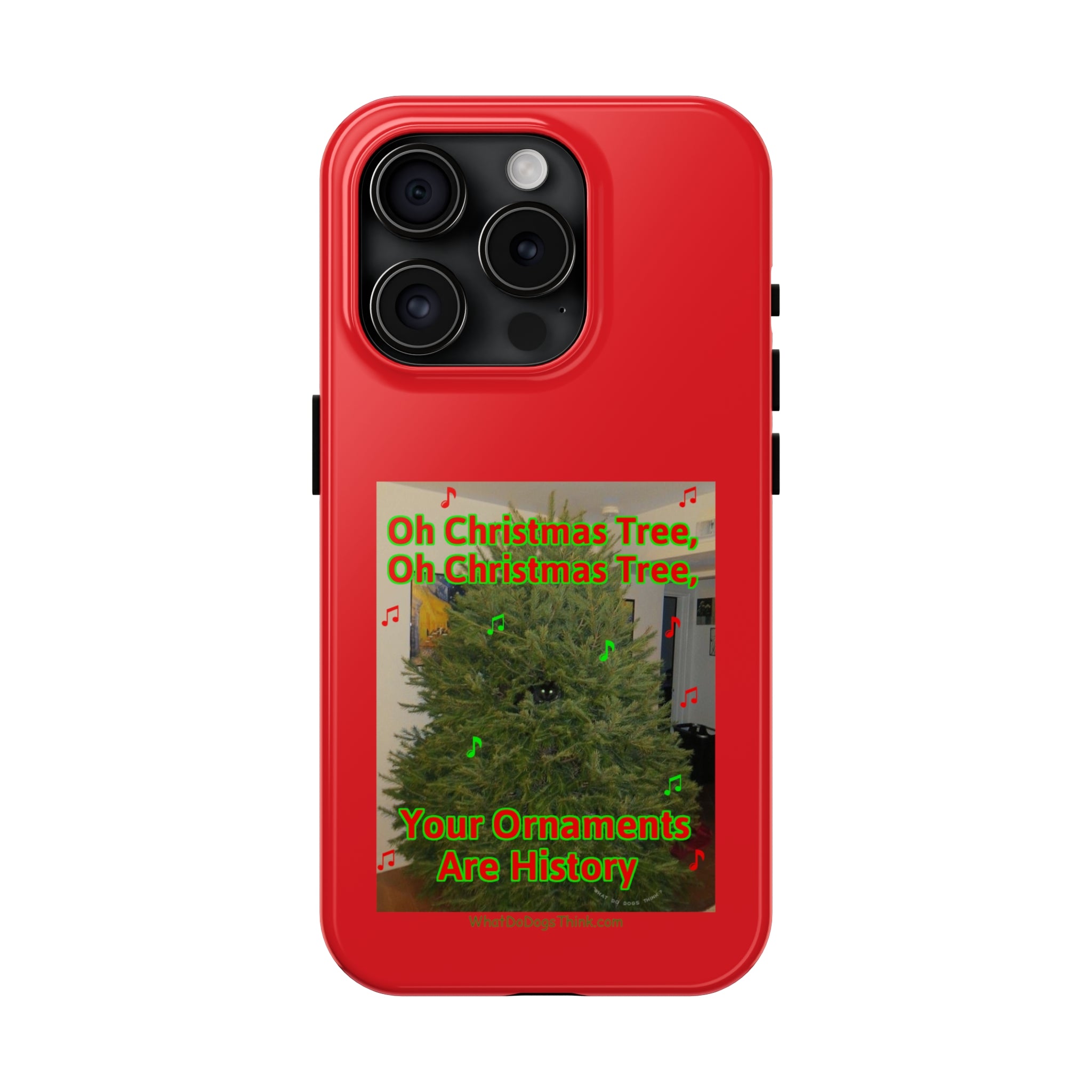 Christmas Tree Cat Red Tough Phone Cases