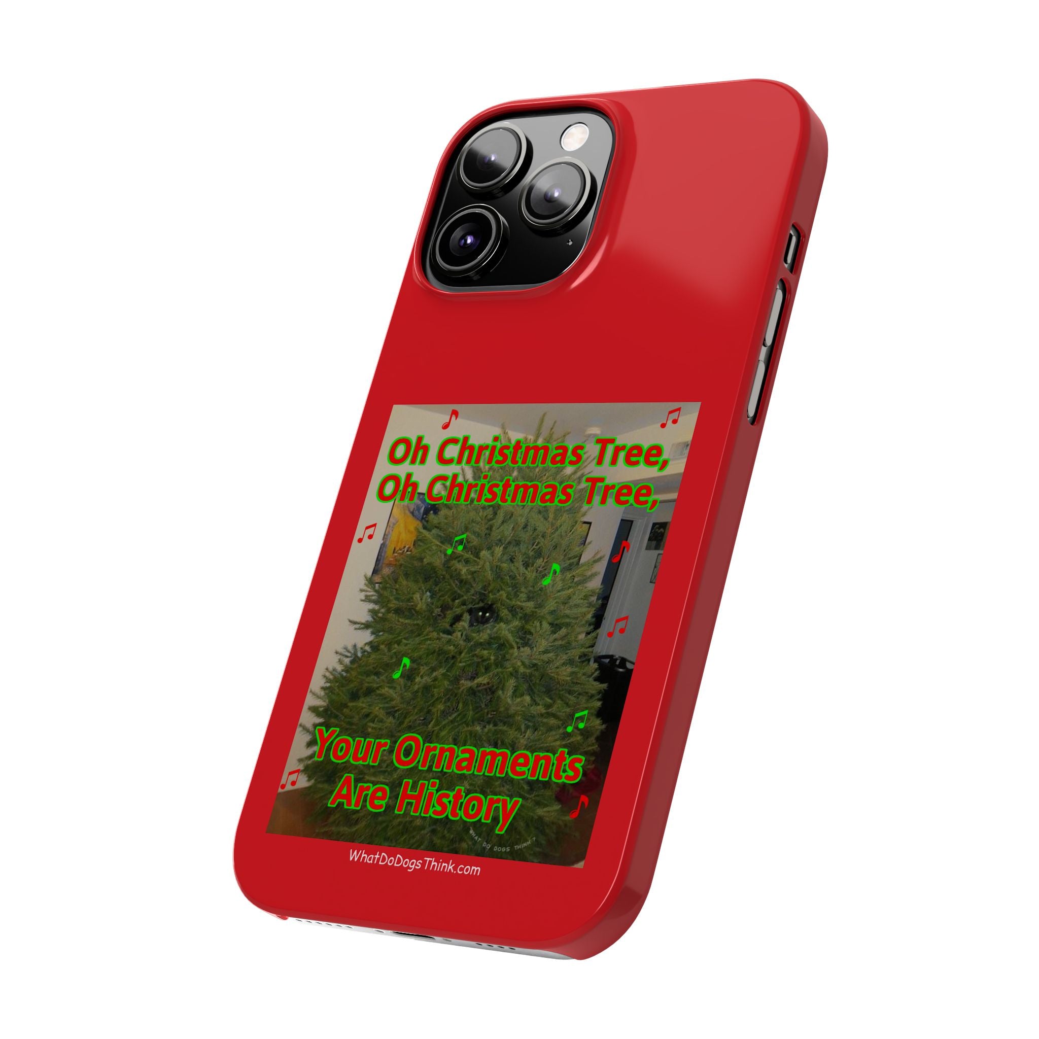 Christmas Tree Cat Red Slim Phone Case