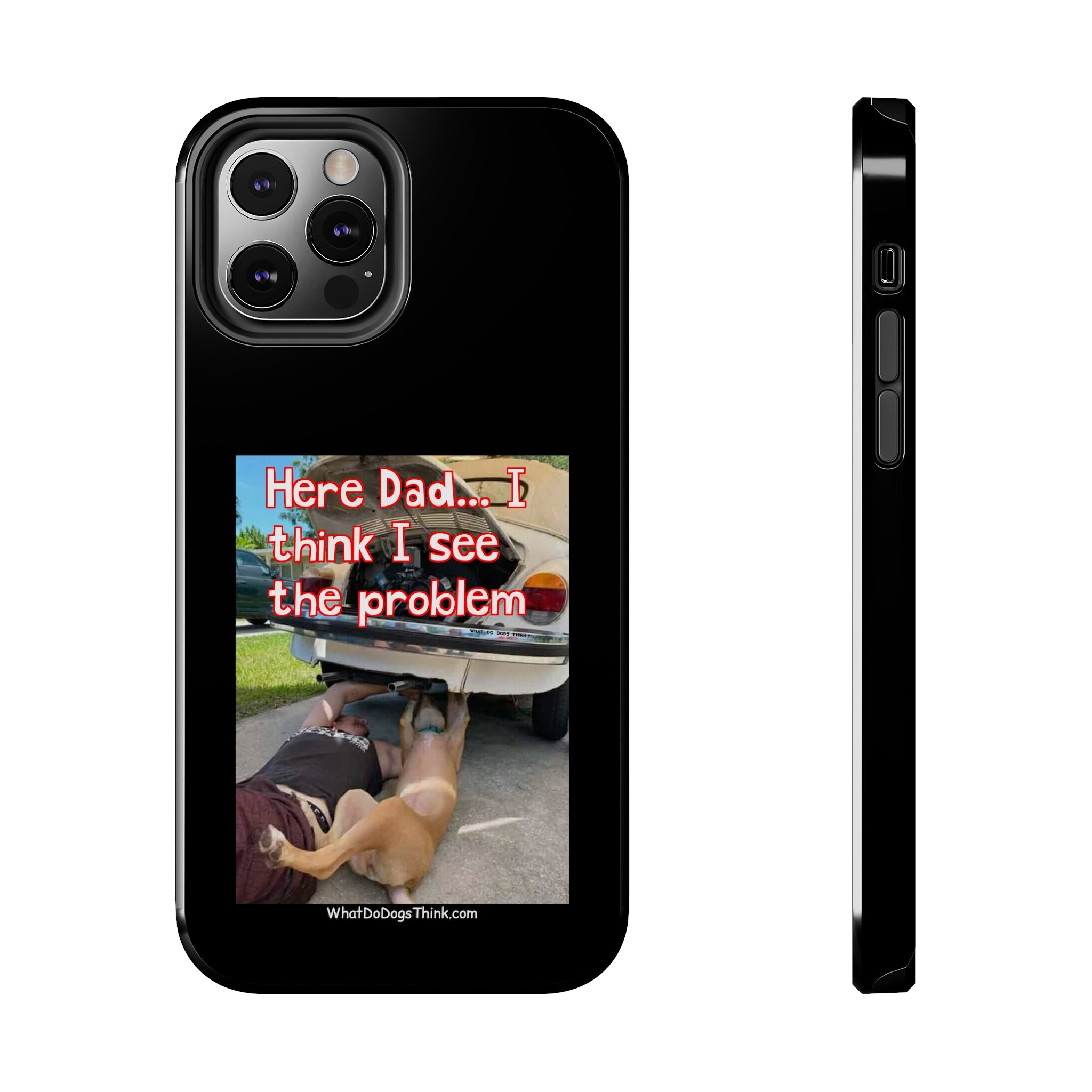 Here Dad Black Tough Phone Cases