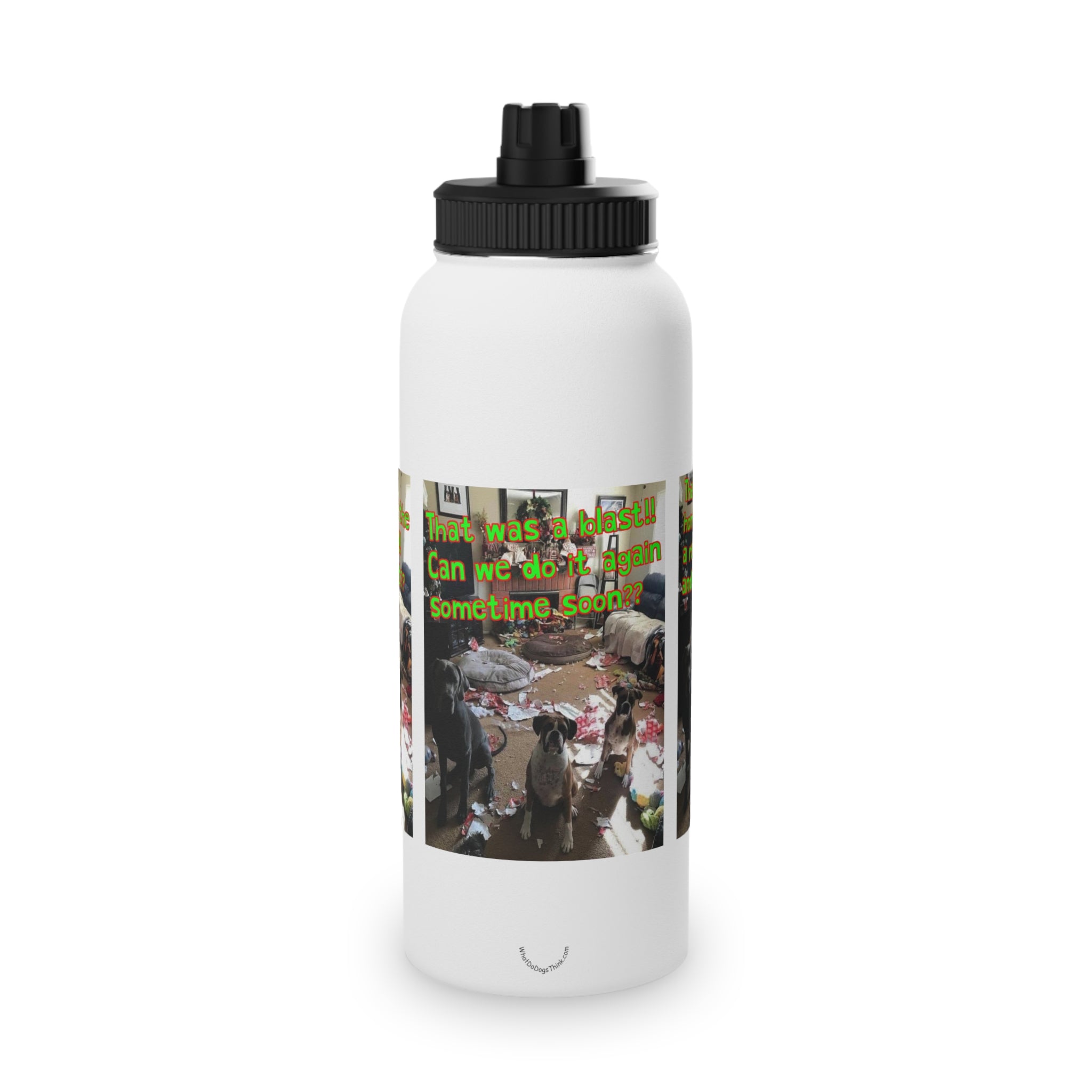 Christmas Party Stainless Steel Water Bottle, Sports Lid