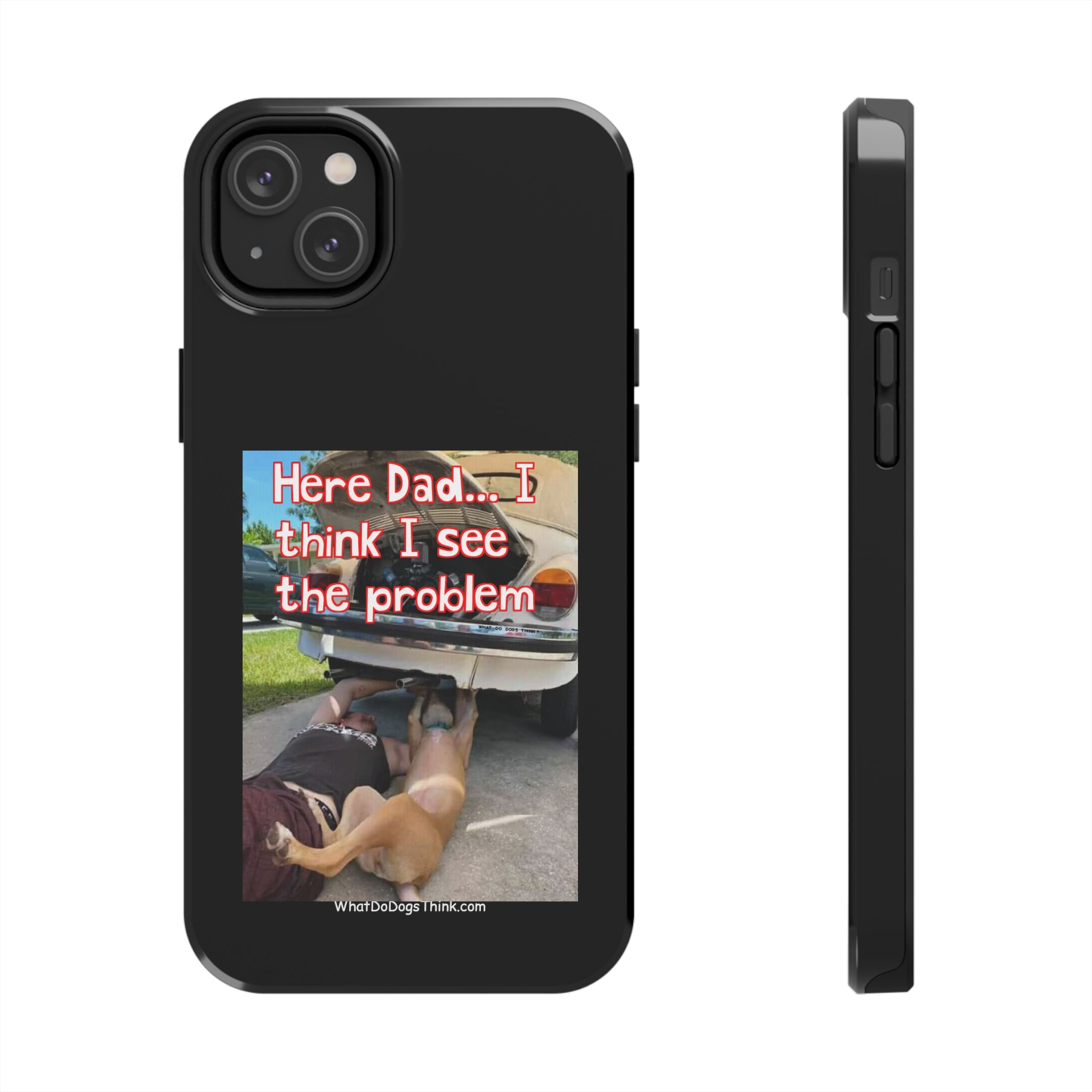 Here Dad Black Tough Phone Cases