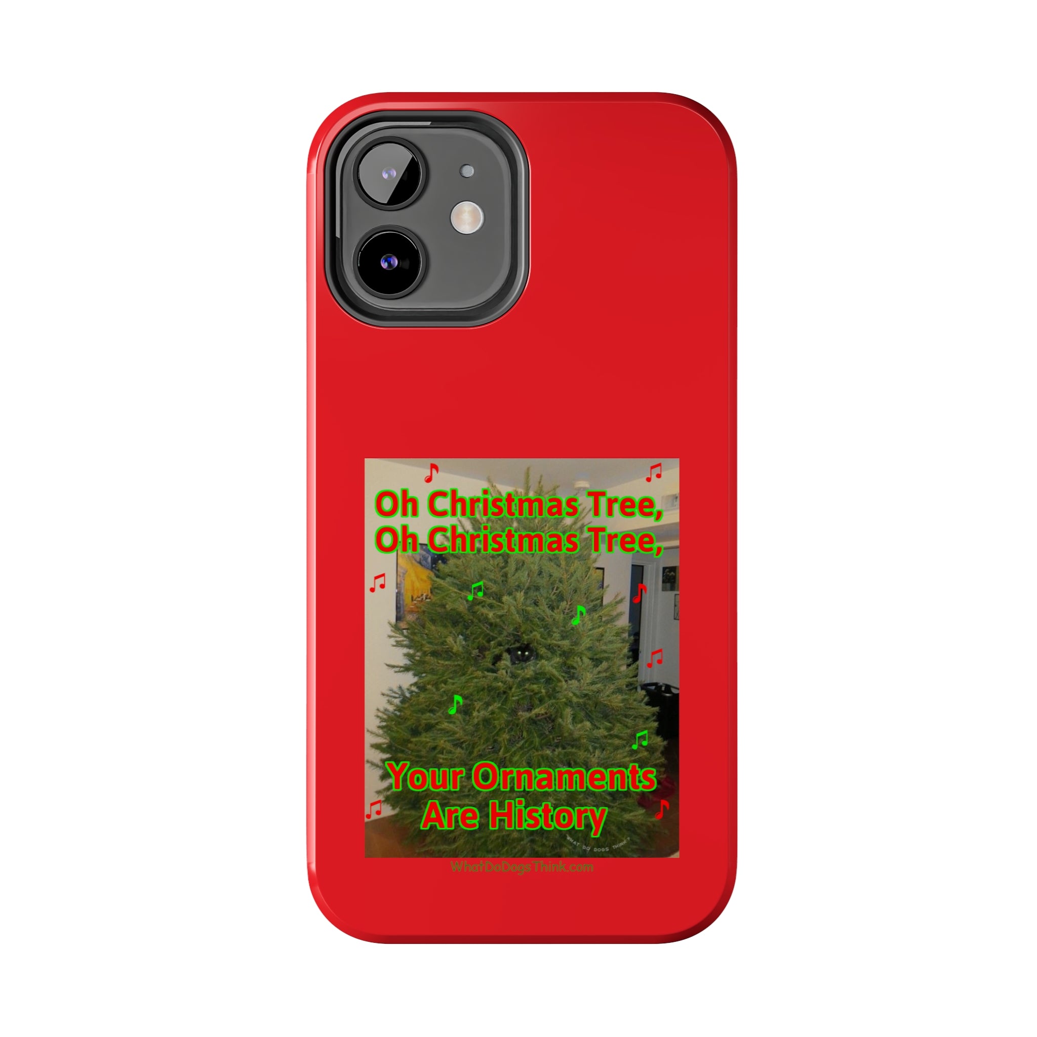 Christmas Tree Cat Red Tough Phone Cases